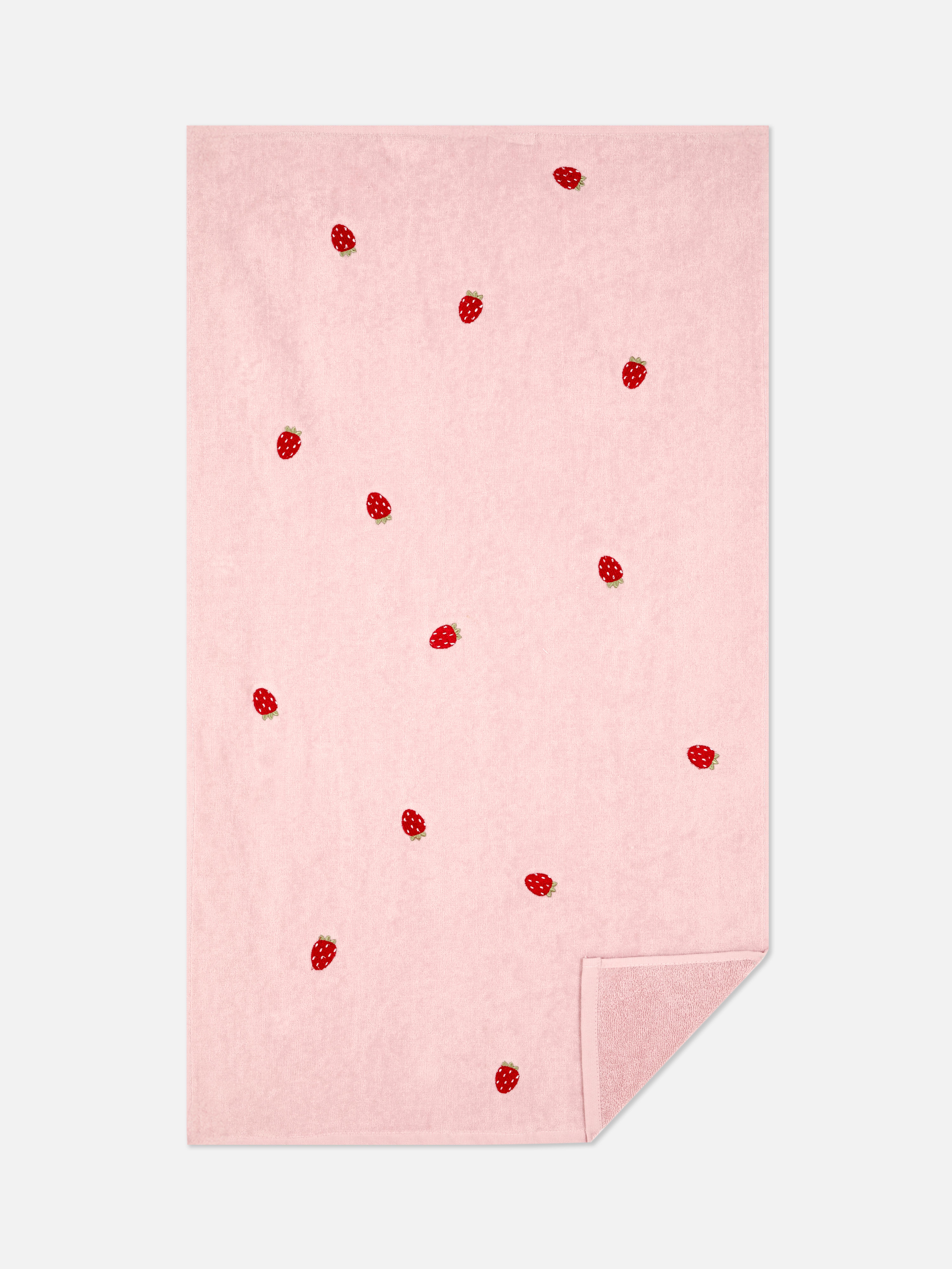 Serviette essuie-mains à fraises brodées