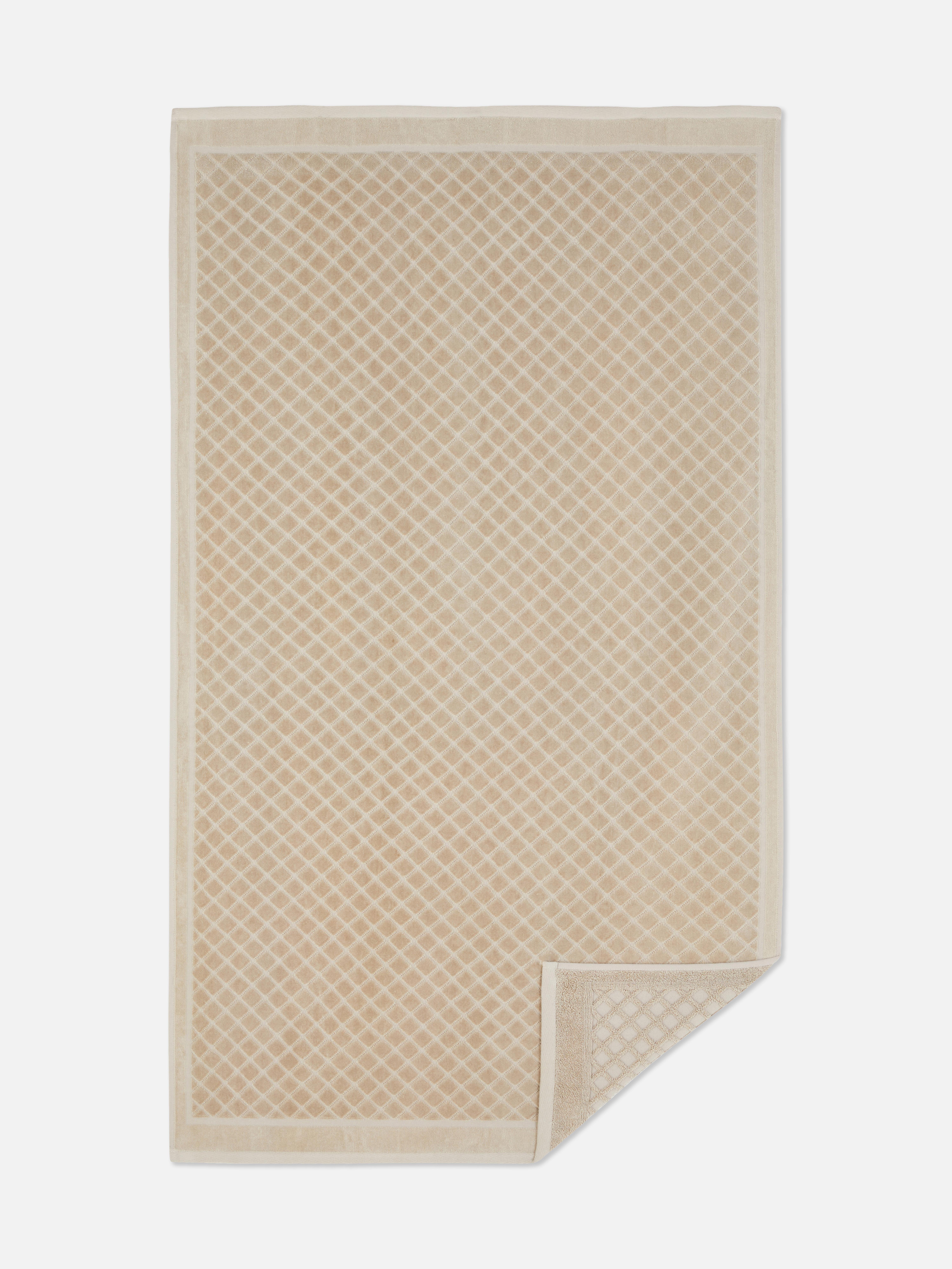Serviette de bain à losanges en velours