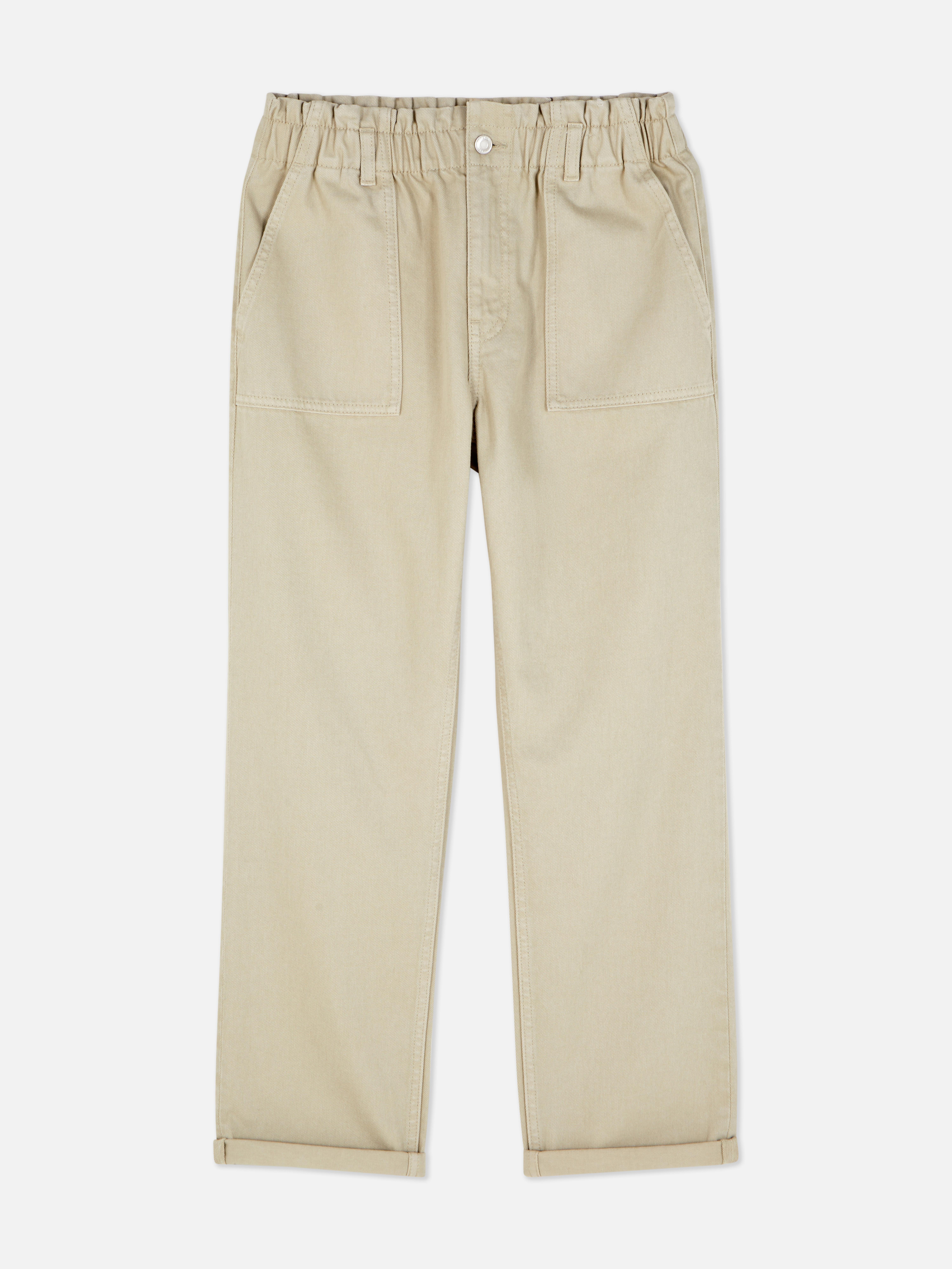 Katoenen broek met paperbag-taille