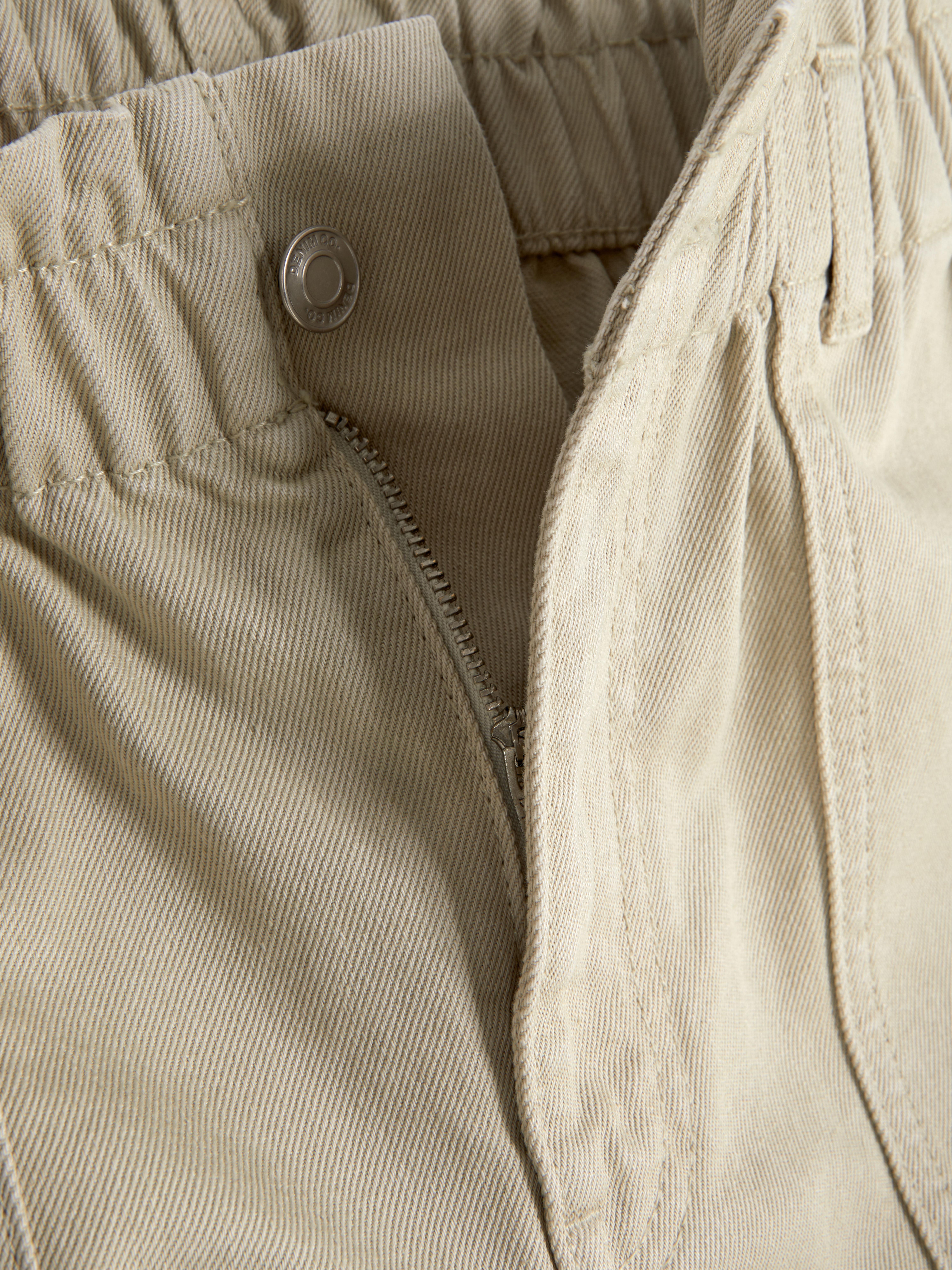 Katoenen broek met paperbag-taille