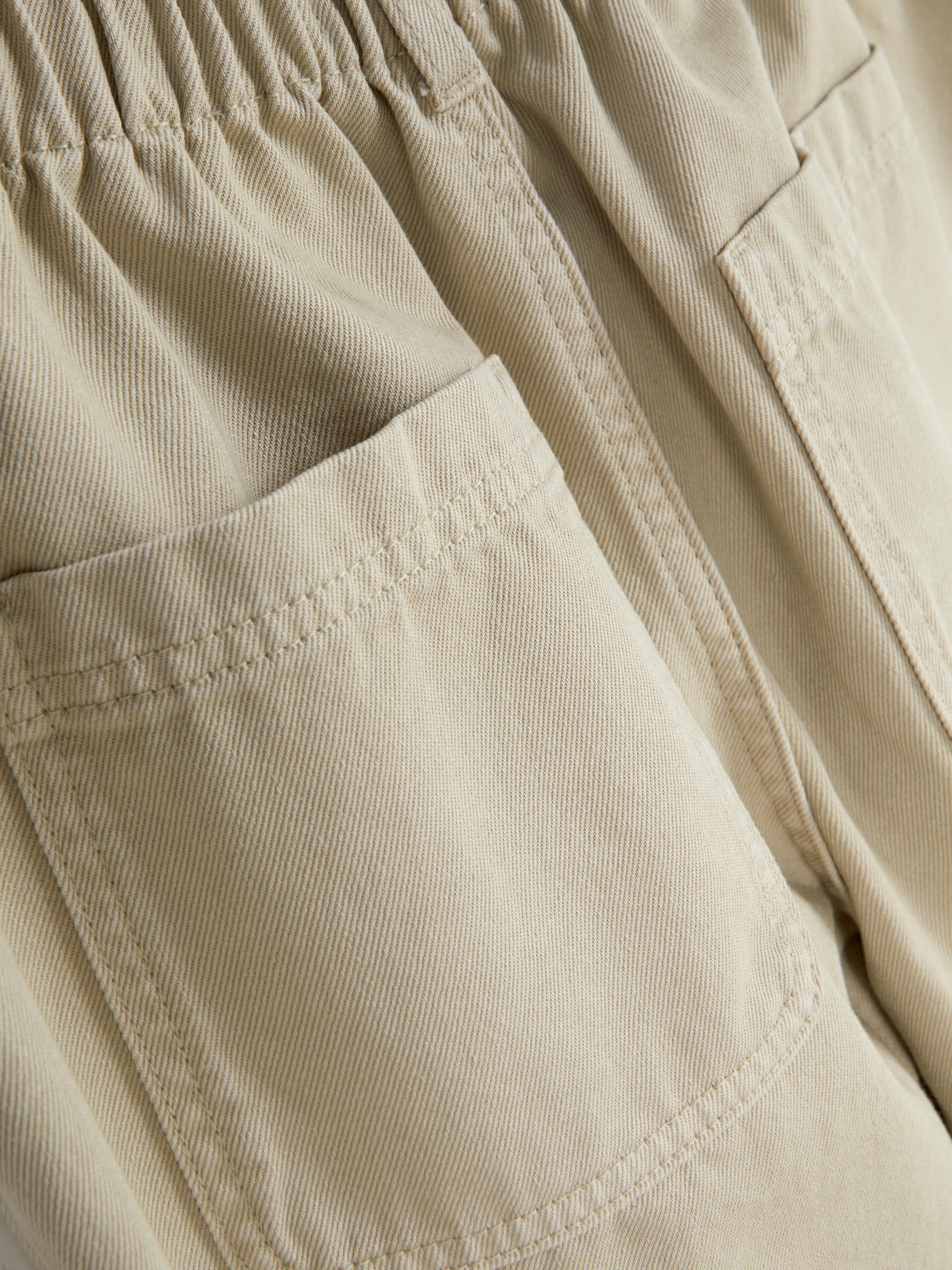 Katoenen broek met paperbag-taille