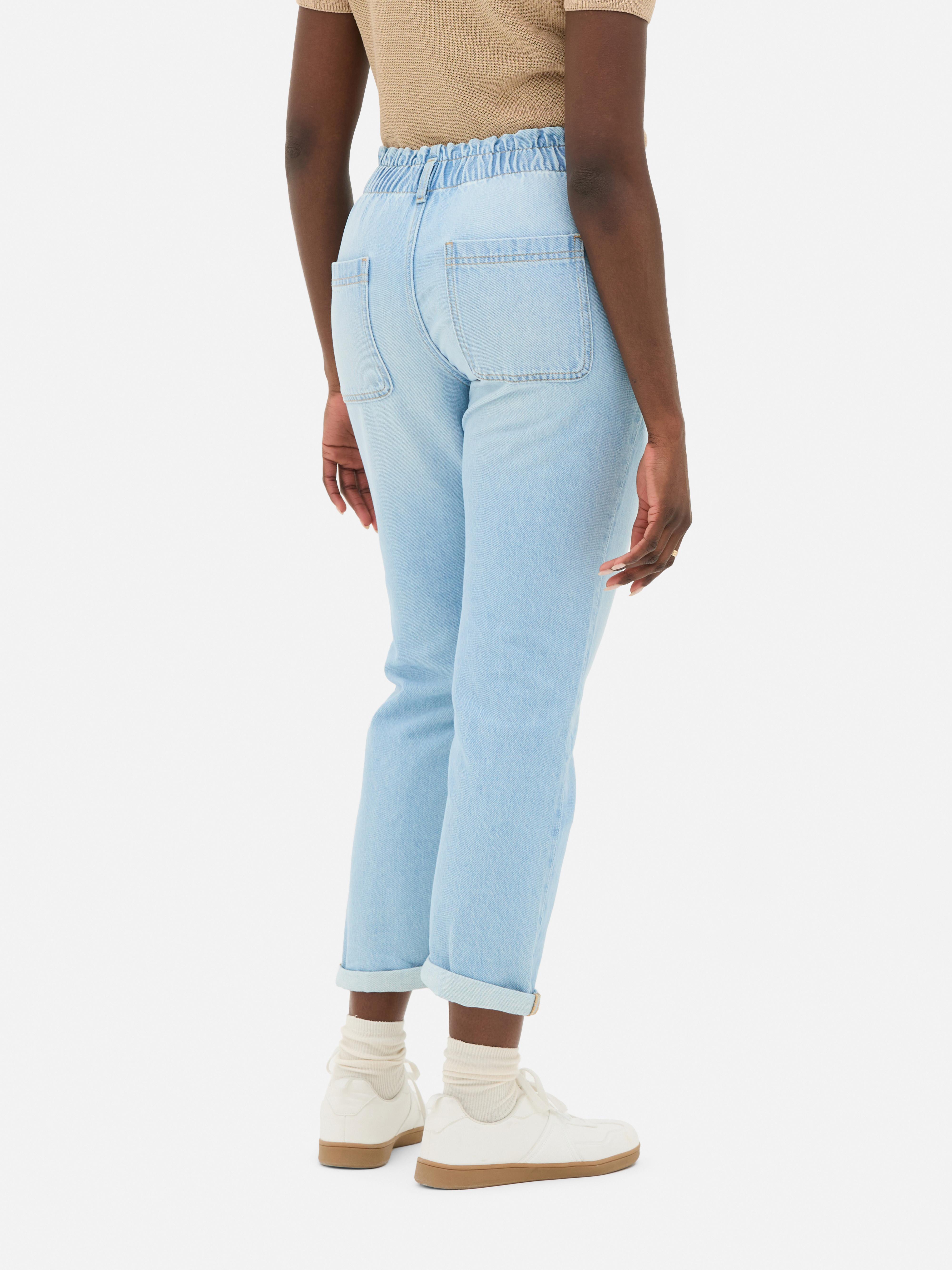 Pantaloni din bumbac cu talie paperbag