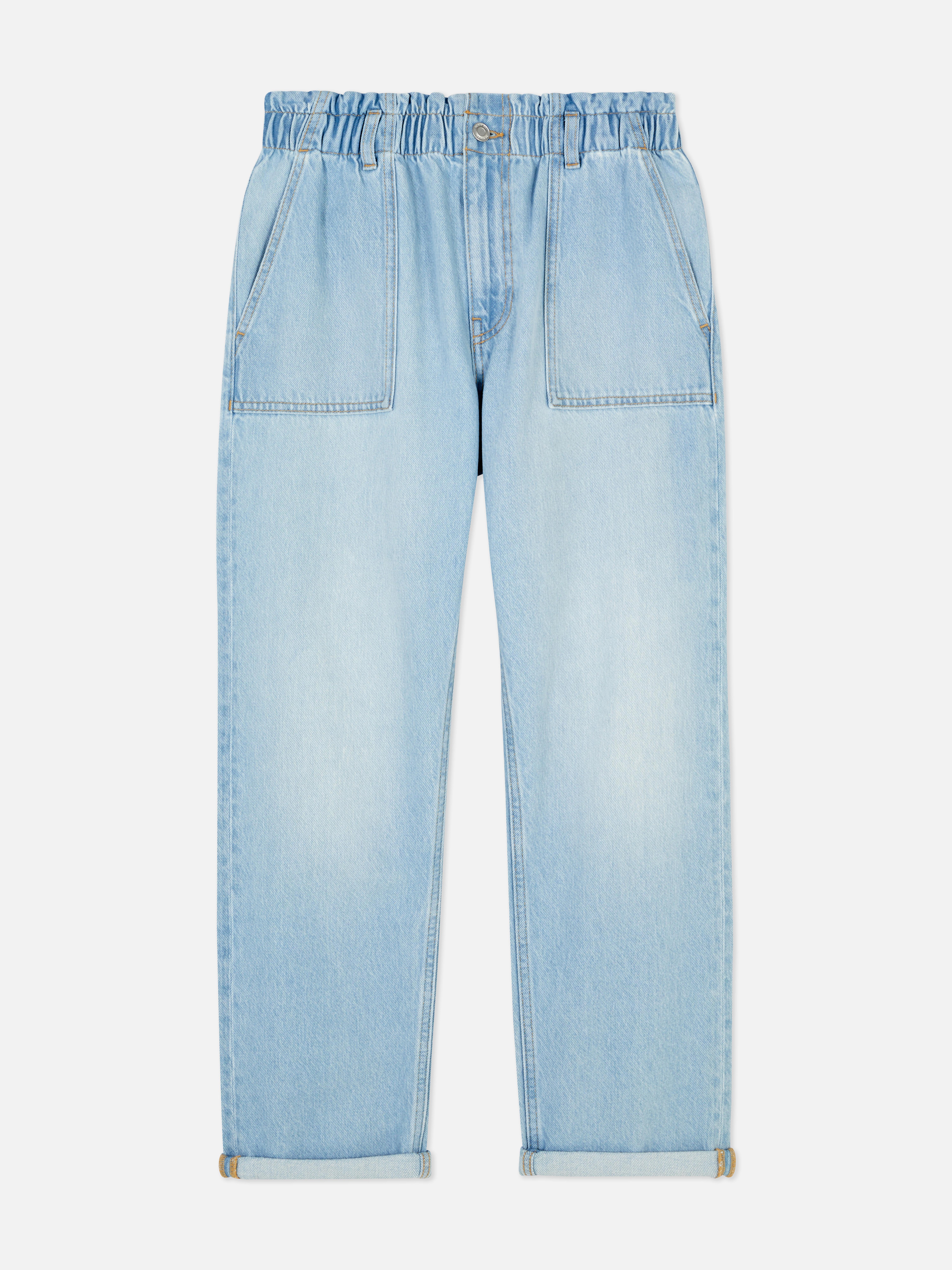Pantaloni din bumbac cu talie paperbag