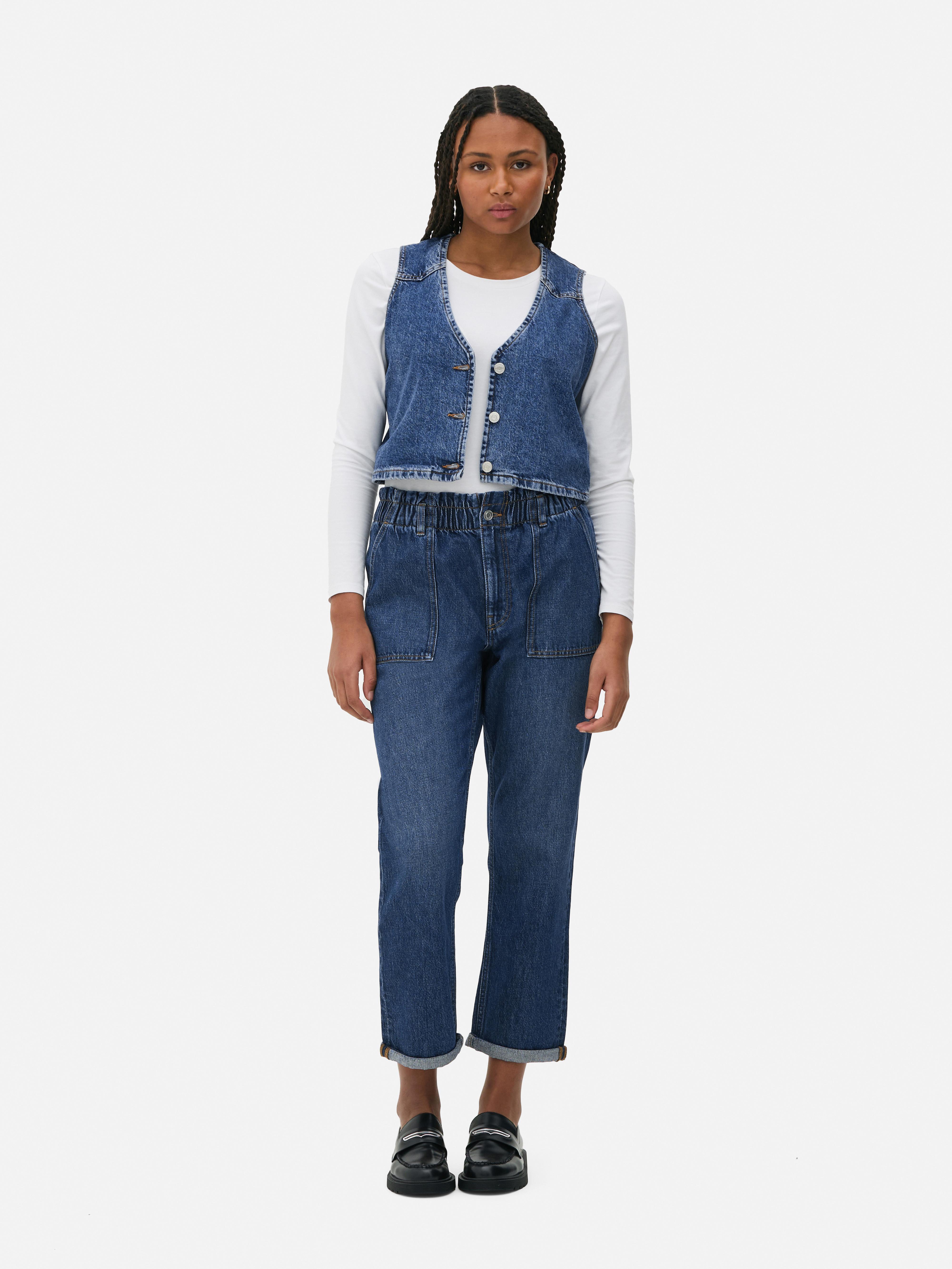 Pantalon en coton à taille froncée
