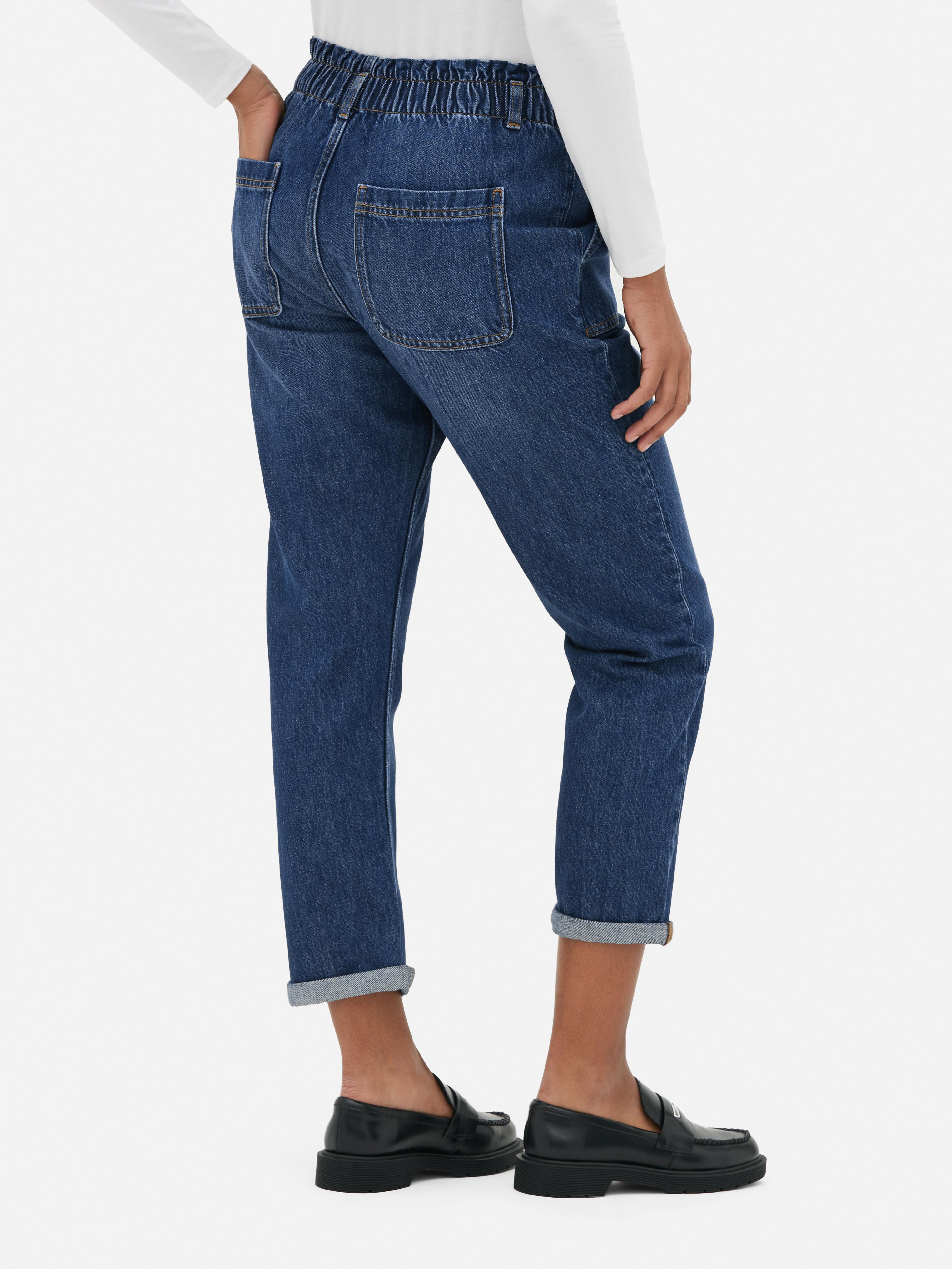 Pantalon en coton à taille froncée