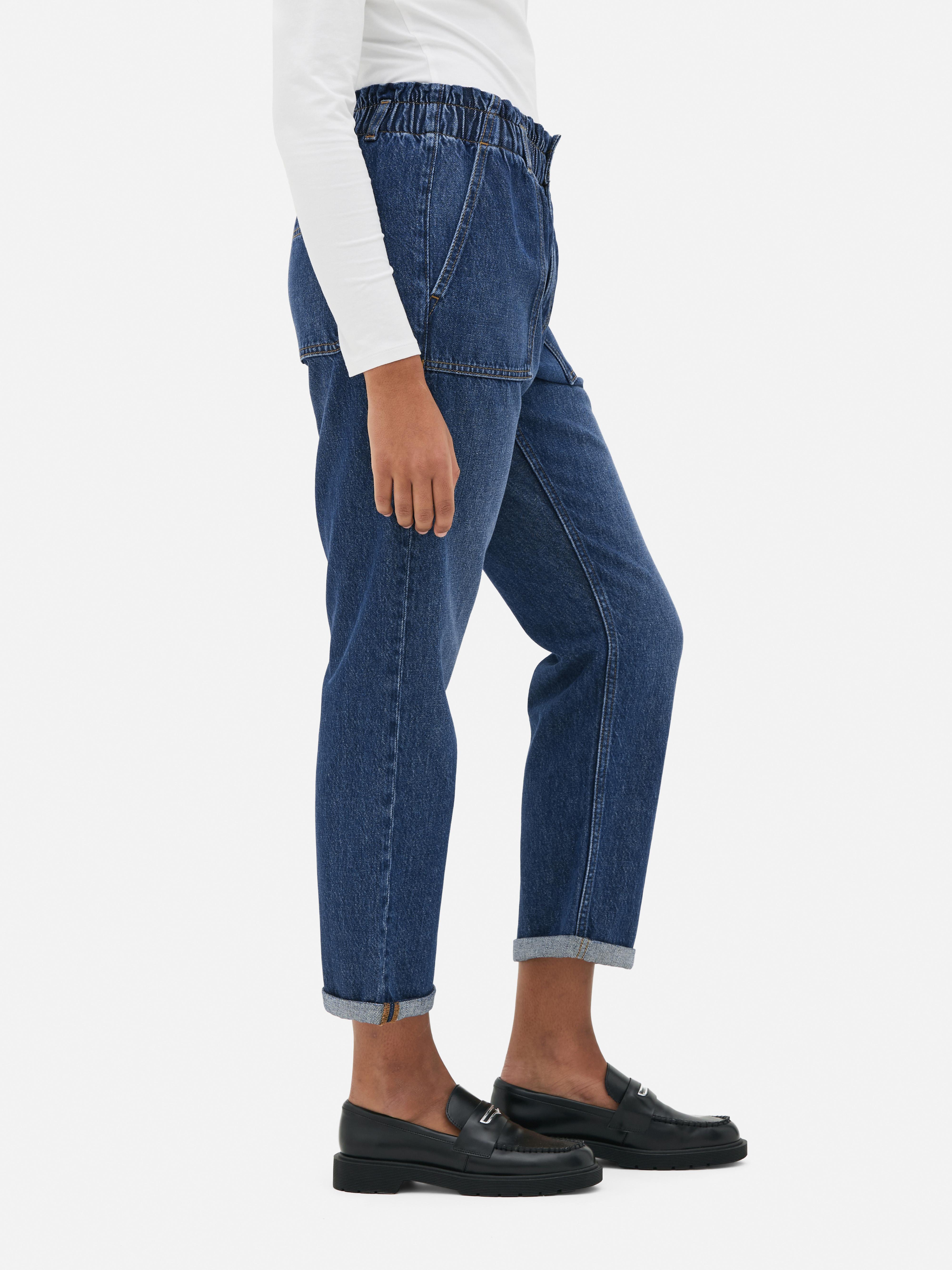 Pantalon en coton à taille froncée