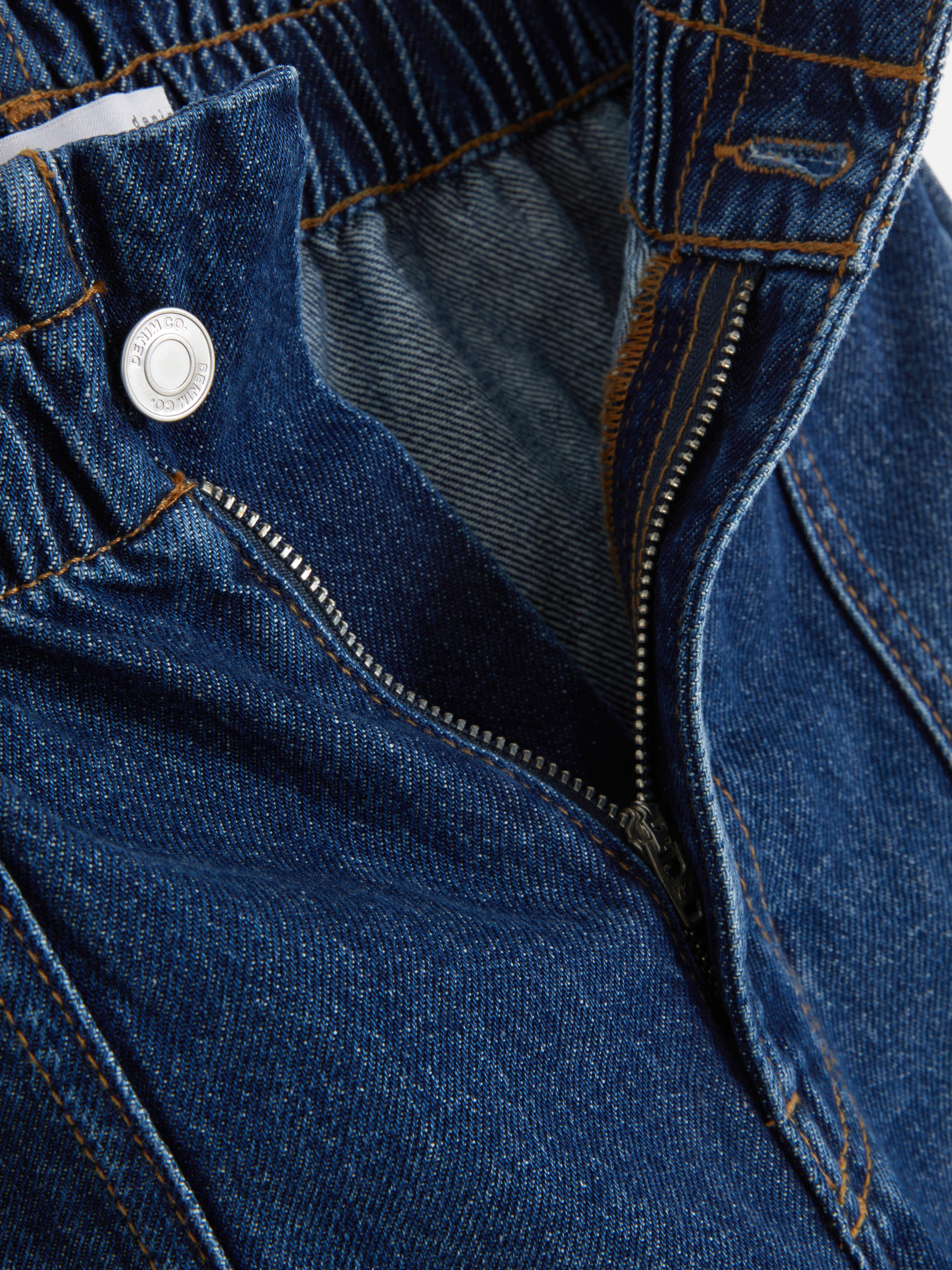 Pantalon en coton à taille froncée