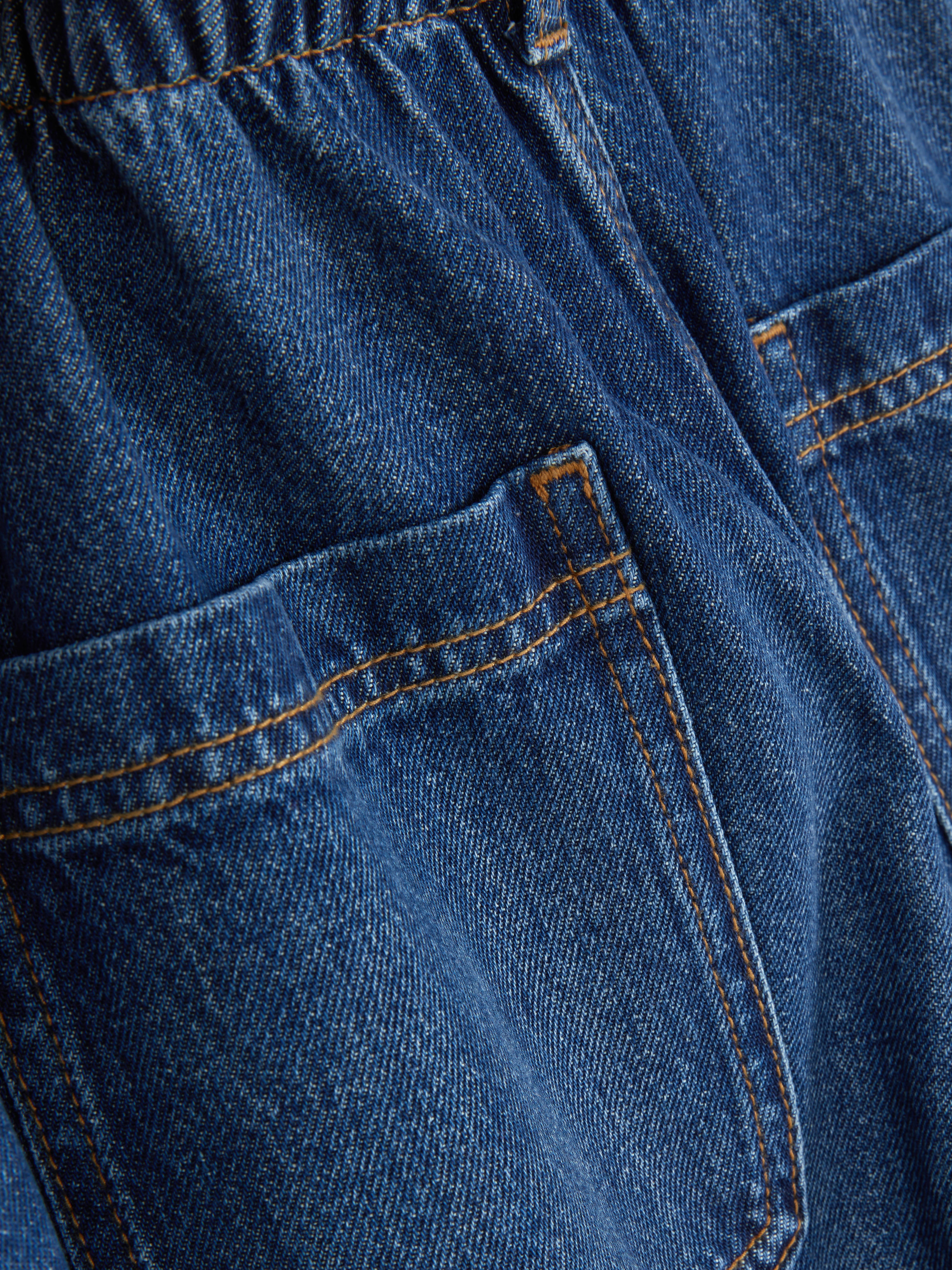 Pantalon en coton à taille froncée