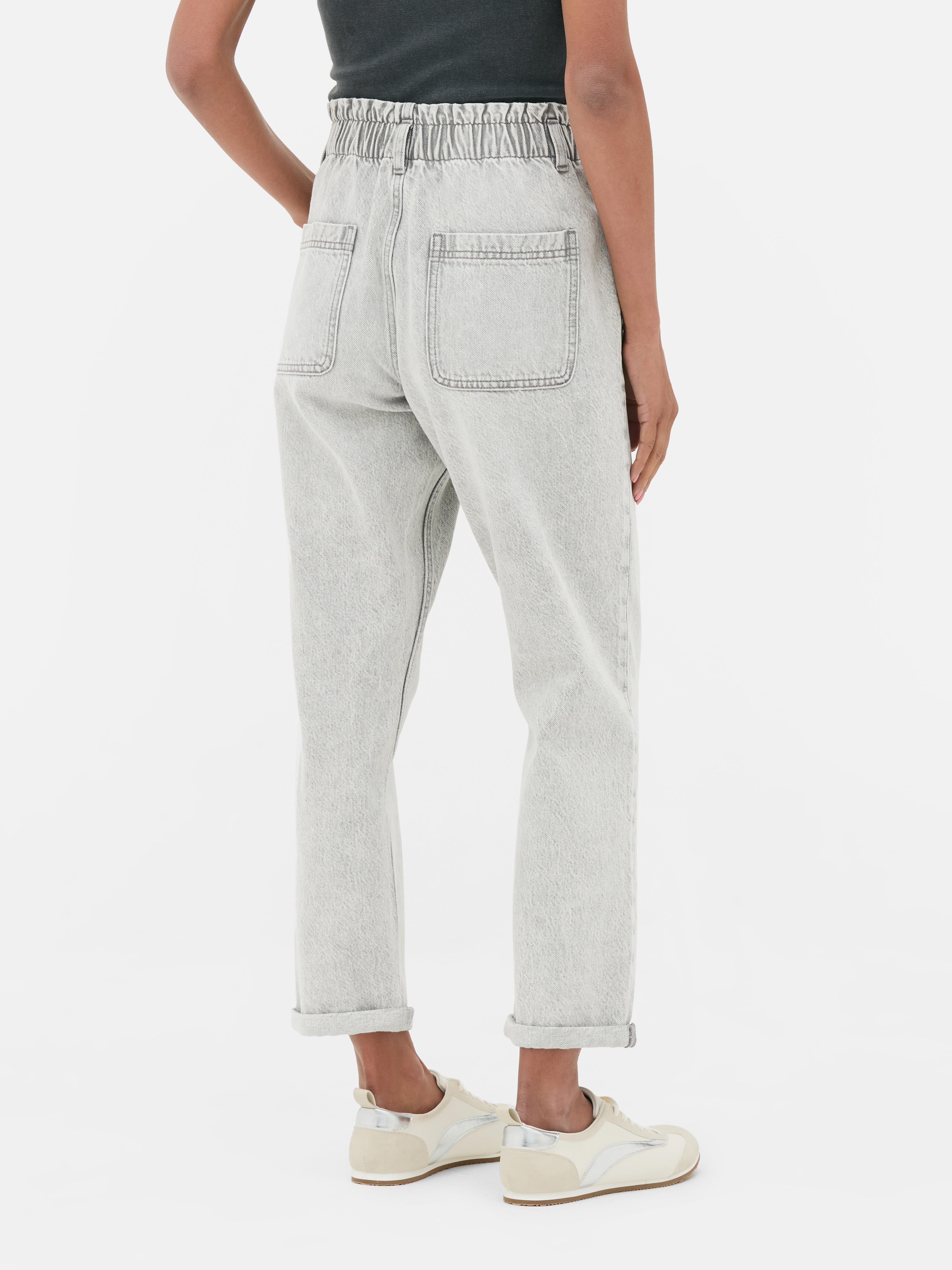 Pantaloni din bumbac cu talie paperbag