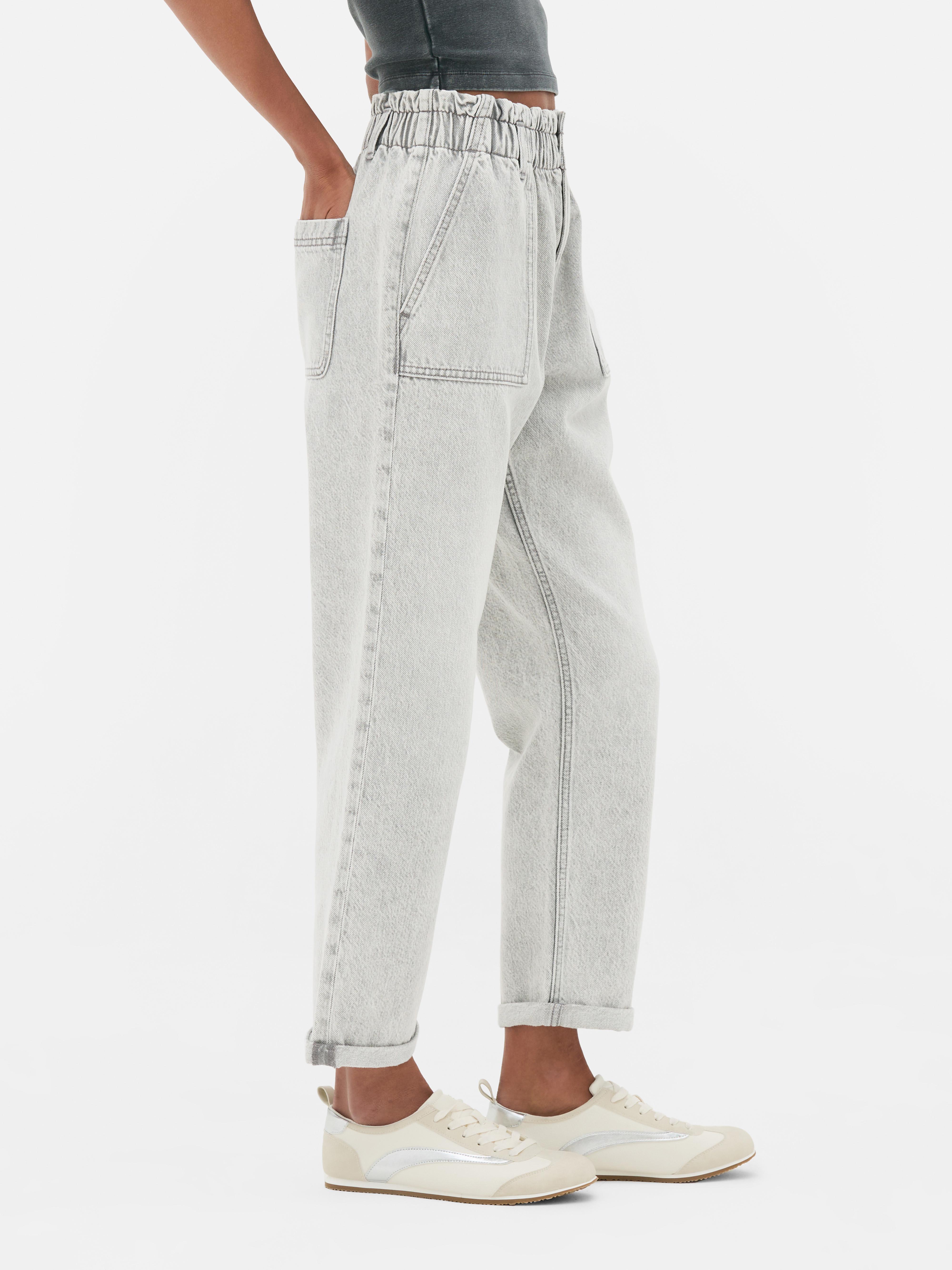 Pantaloni din bumbac cu talie paperbag