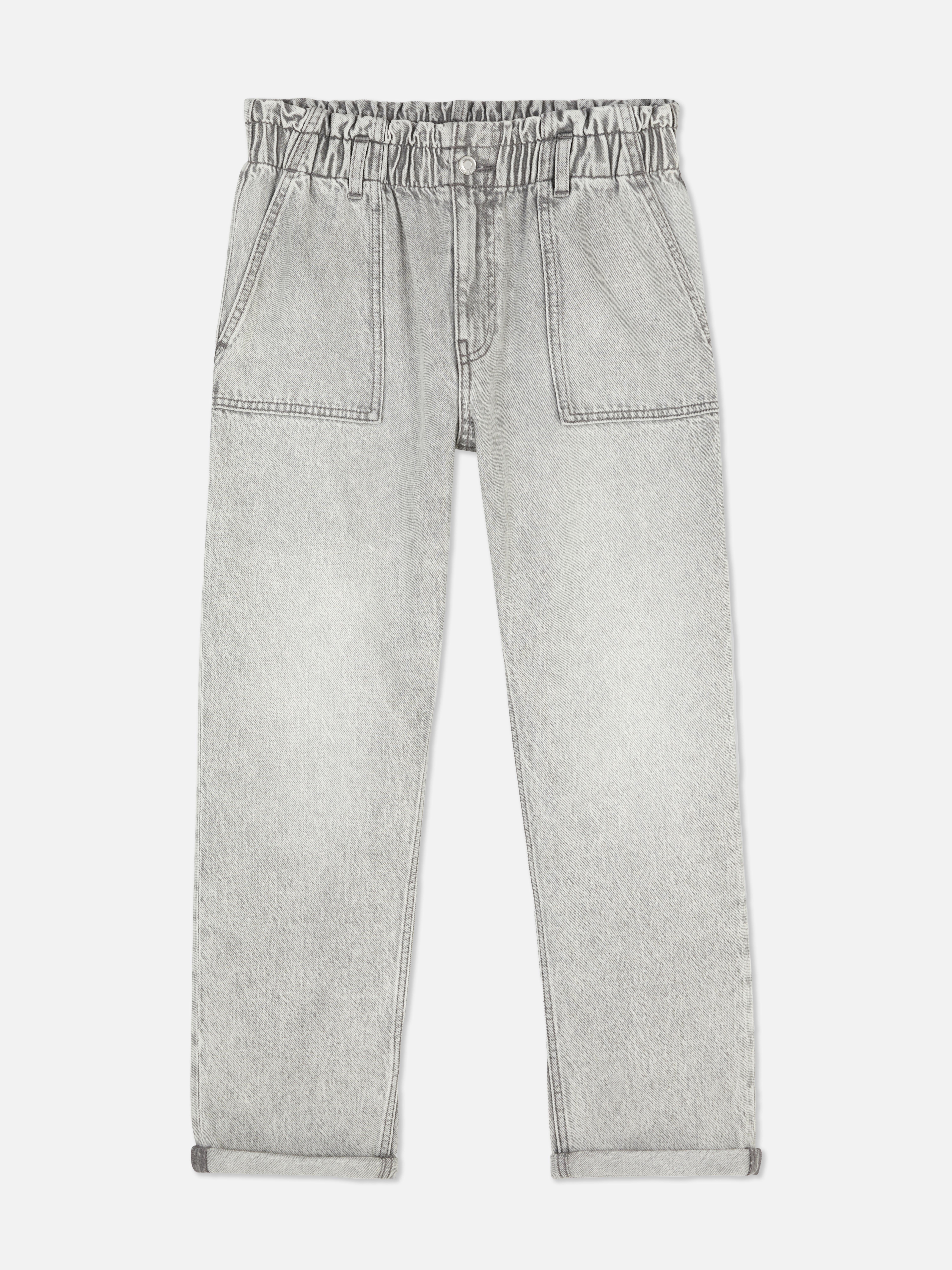 Pantaloni din bumbac cu talie paperbag