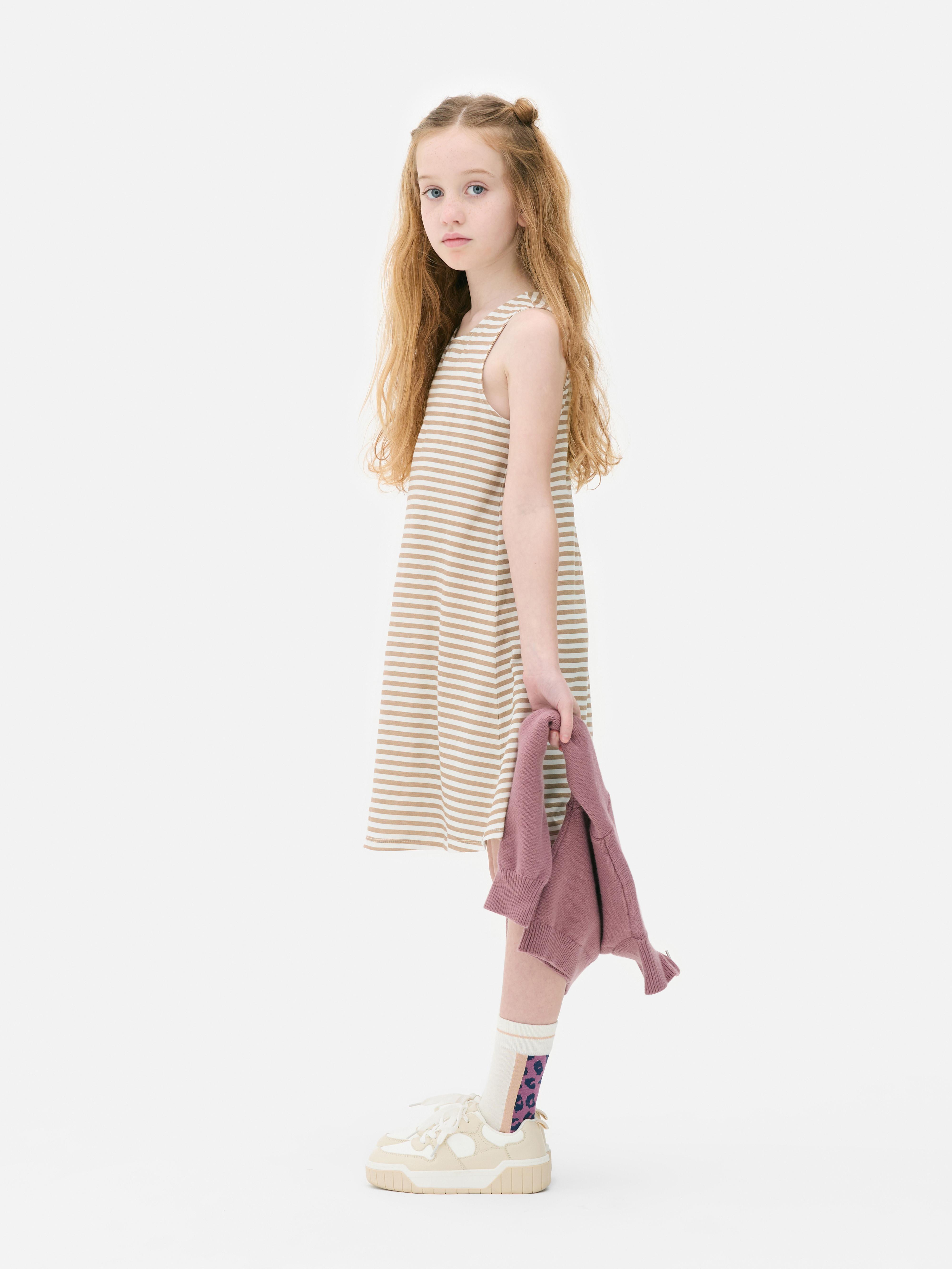 Ärmelloses Sommerkleid mit Streifen
