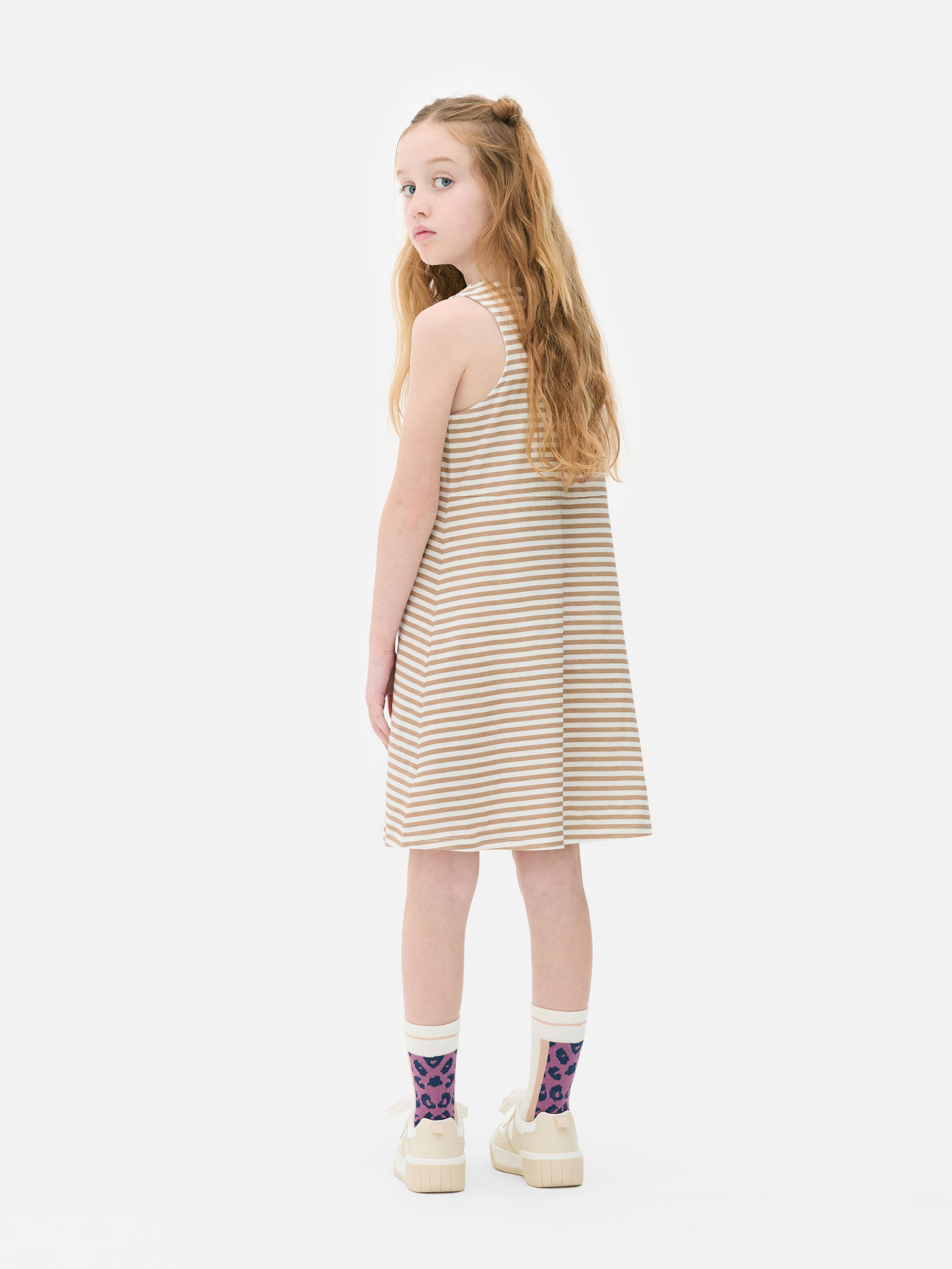 Ärmelloses Sommerkleid mit Streifen