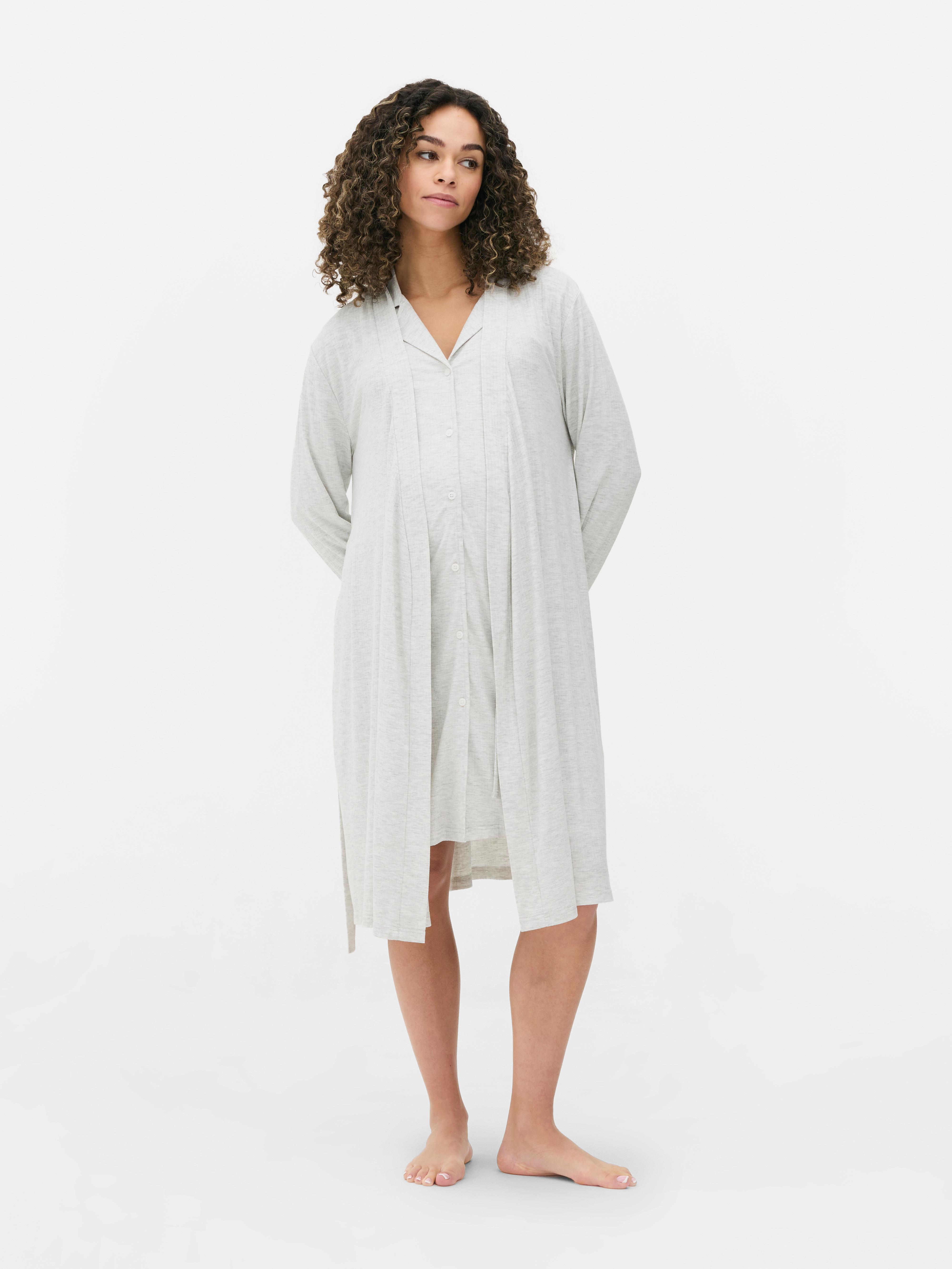 Ribbed Maternity Dressing Gown