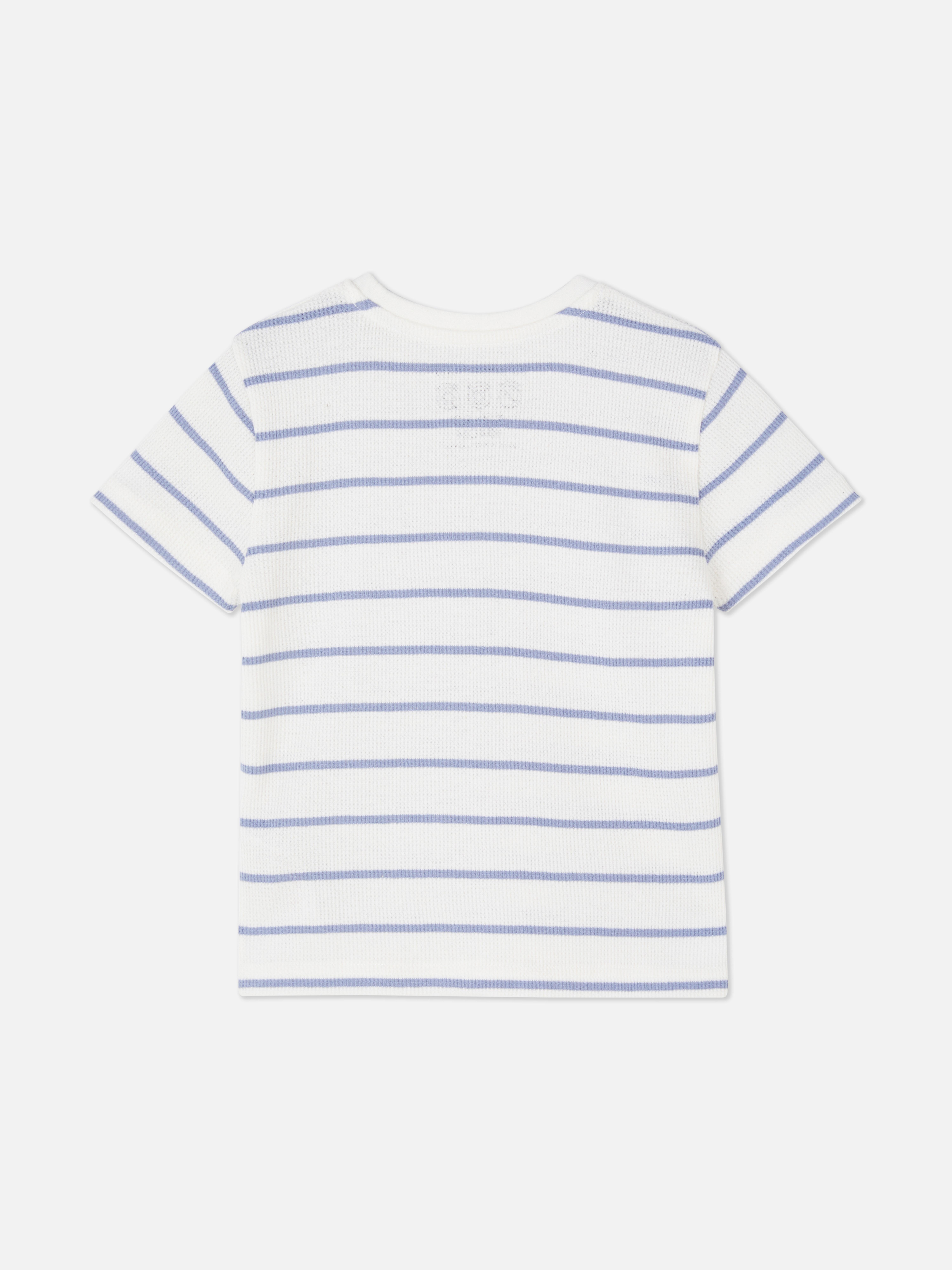Gestreept T-shirt met wafeltextuur