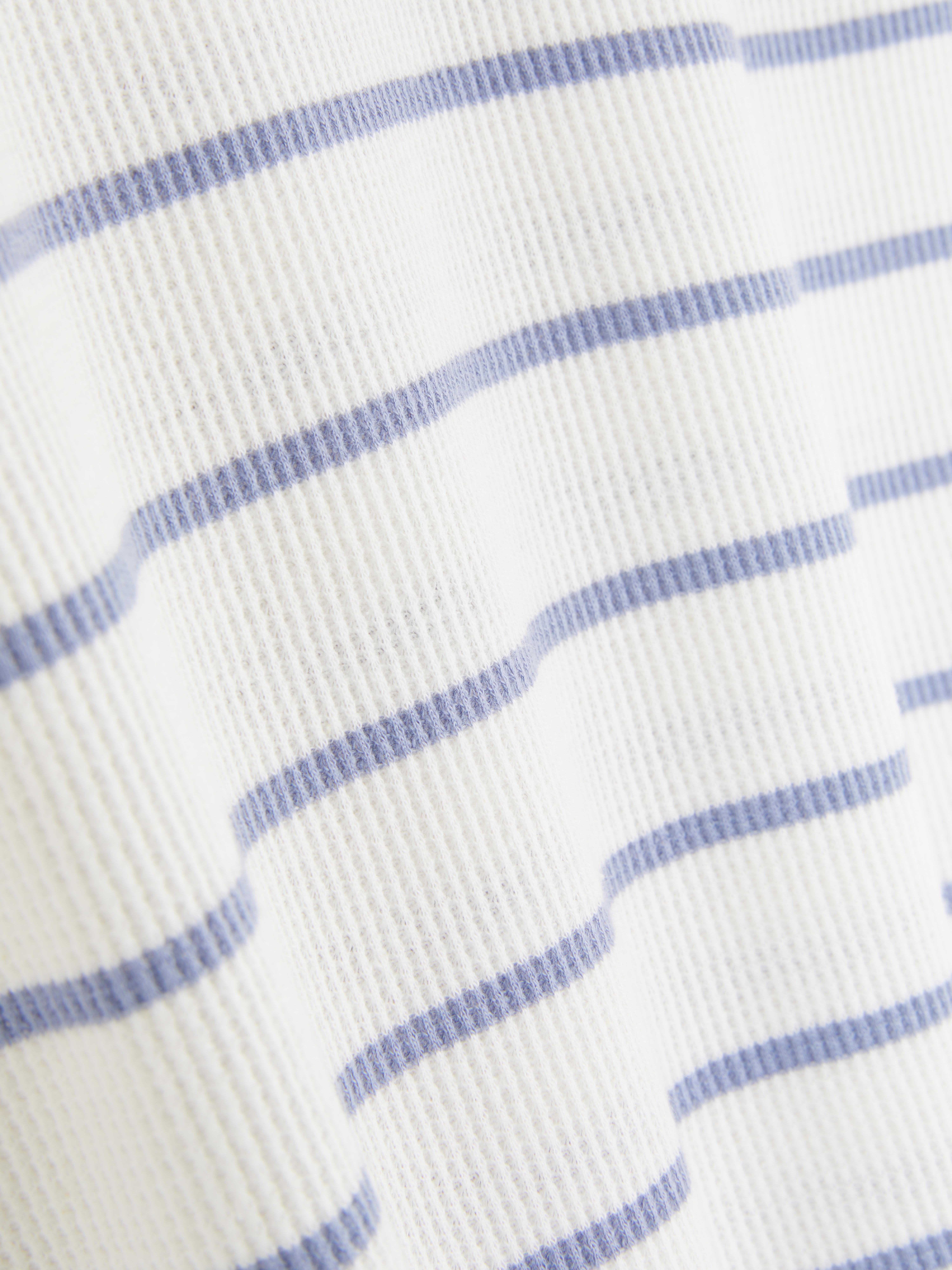 Gestreept T-shirt met wafeltextuur