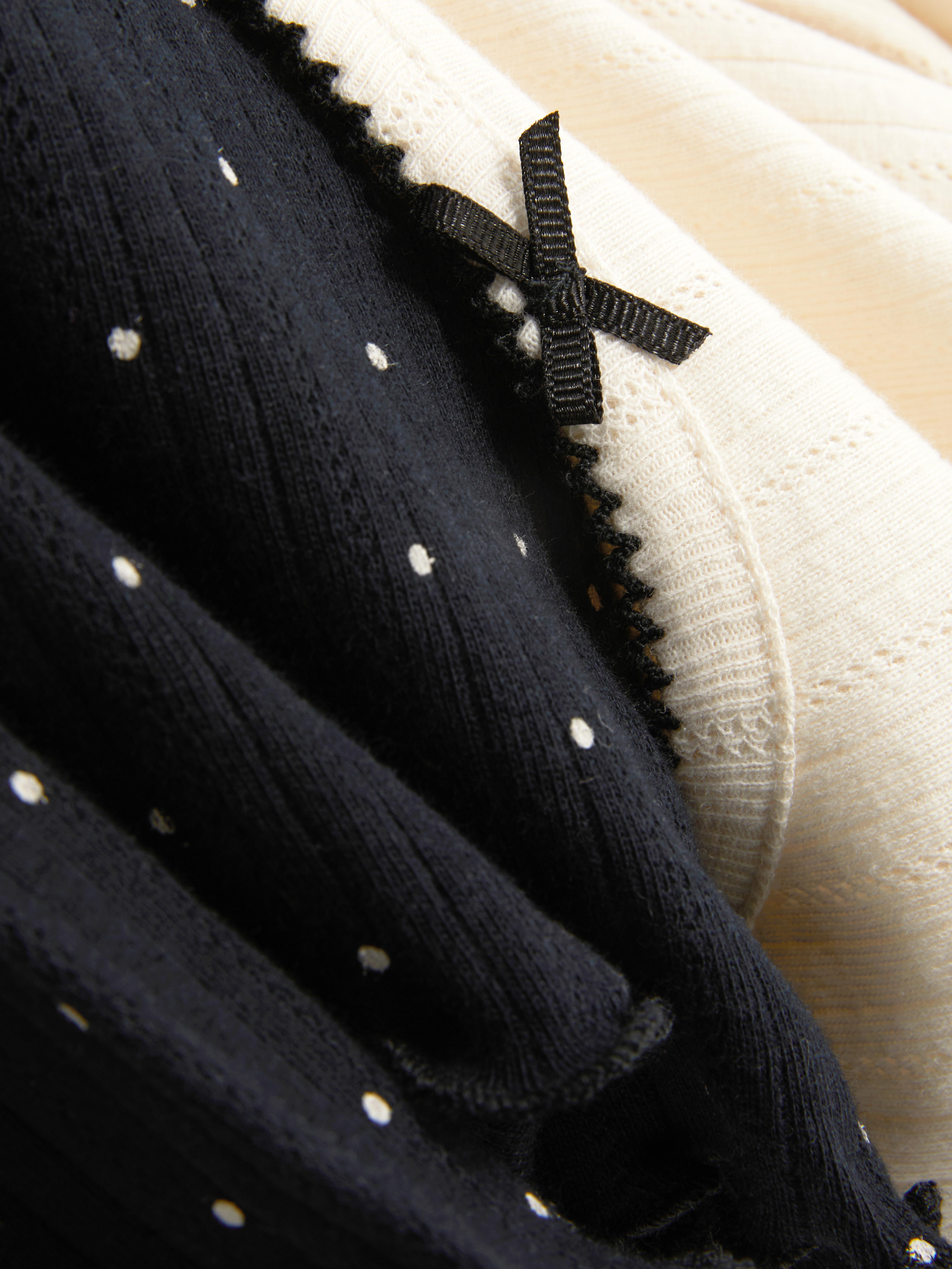 T-shirt met lange mouwen en ajour, set van 2