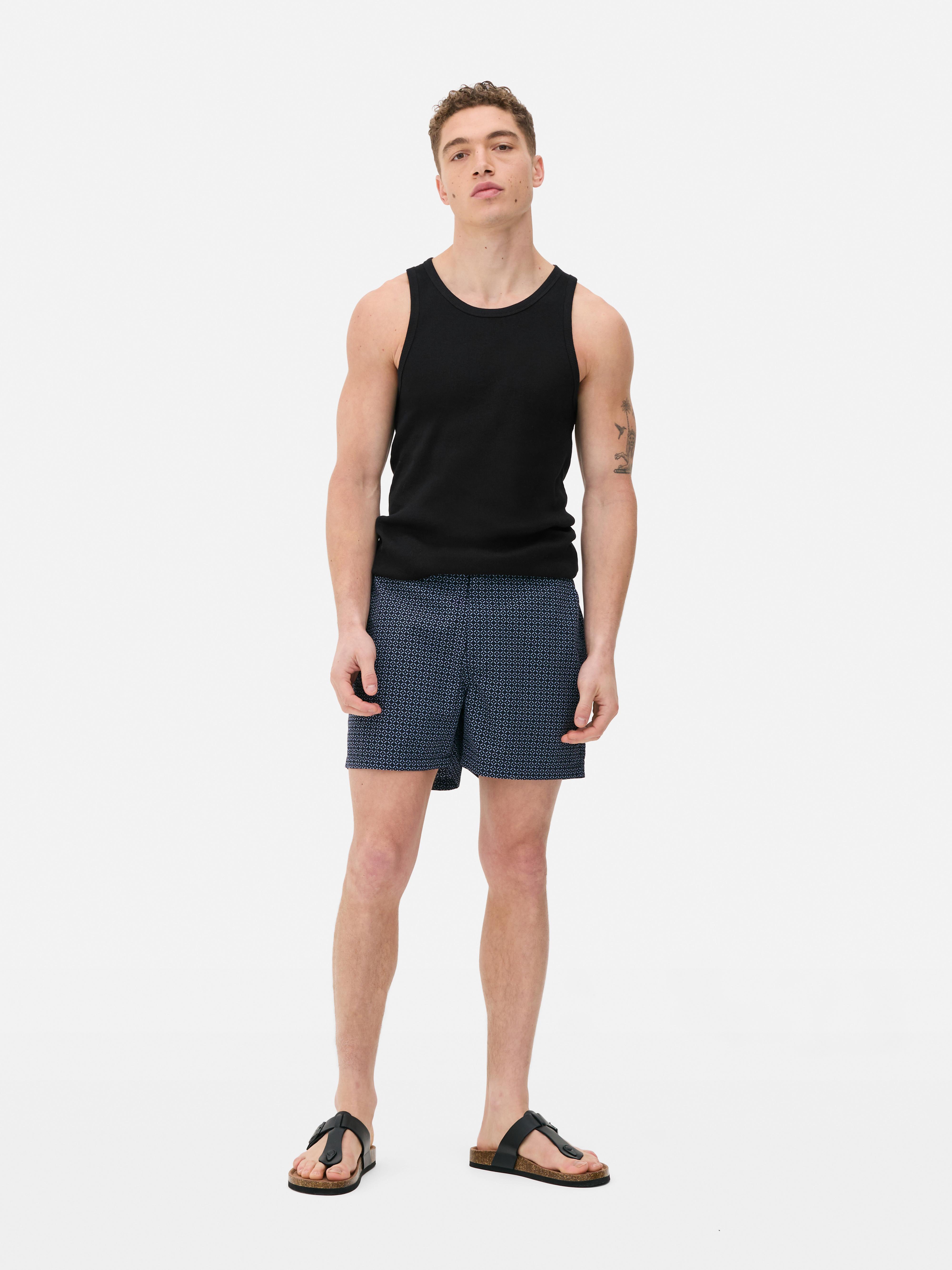 Chique zwemshort met geometrische print