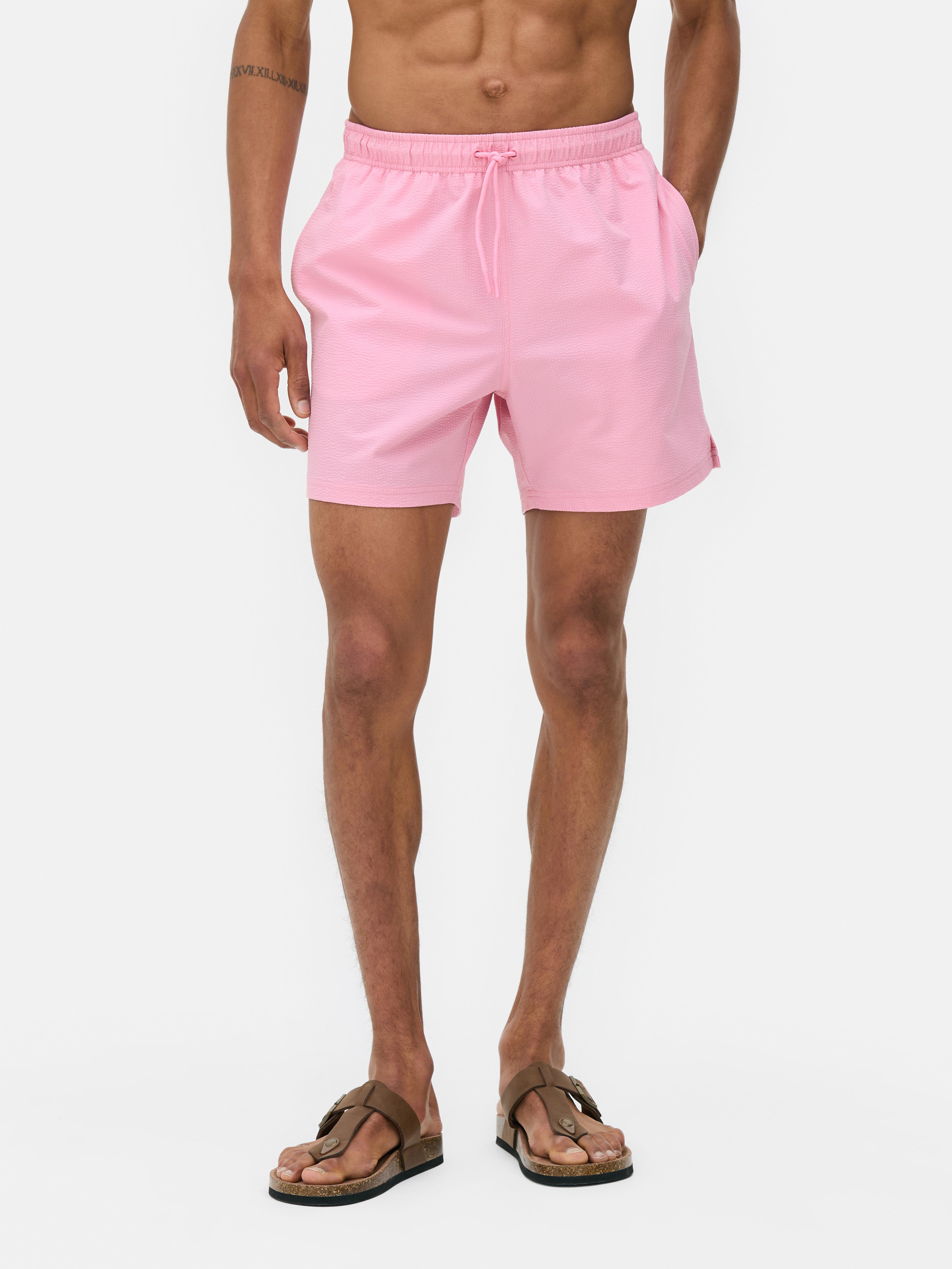Zwemshort met trekkoord en textuur