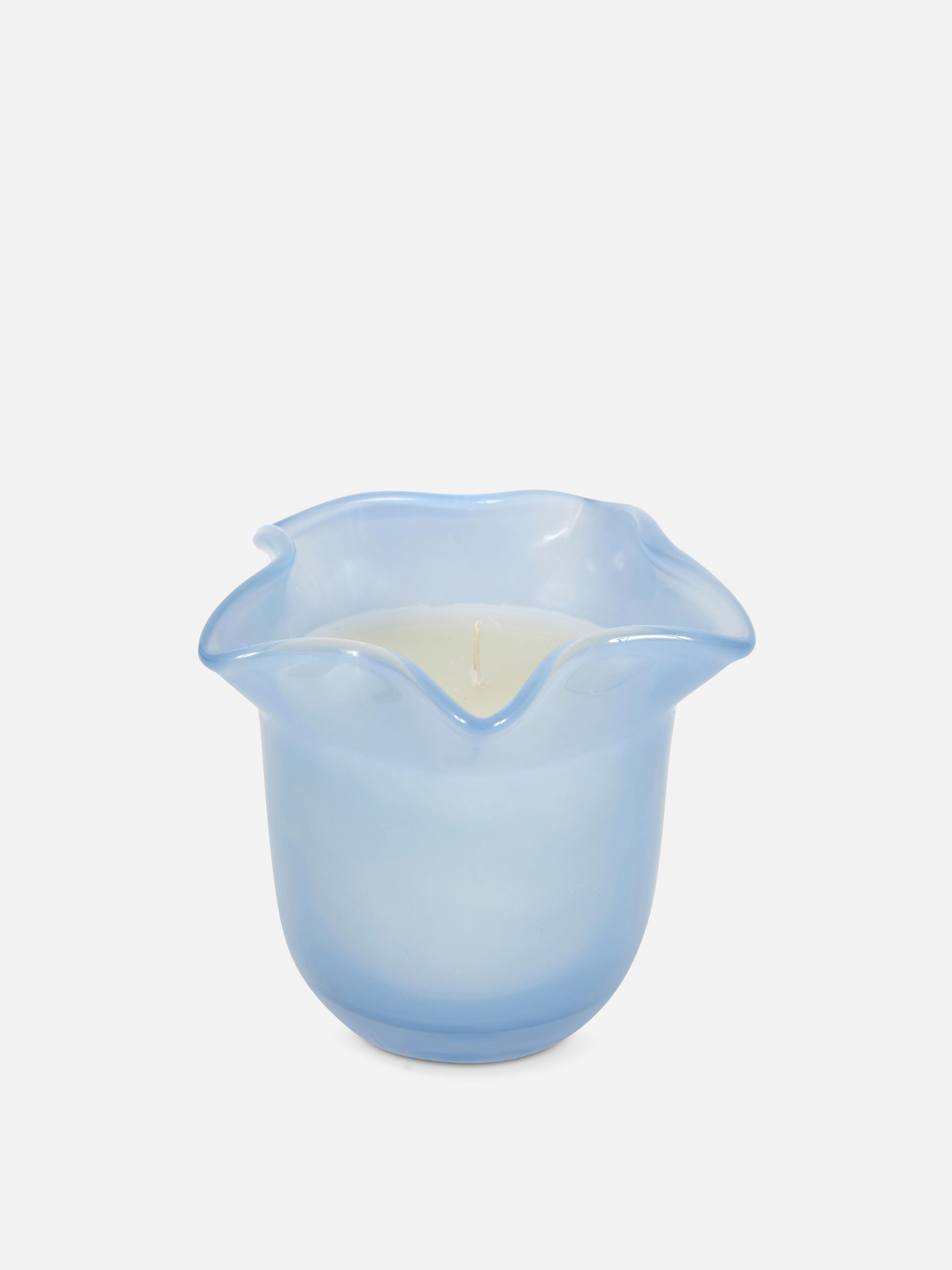 Wavy Edge Glass Candle Jar