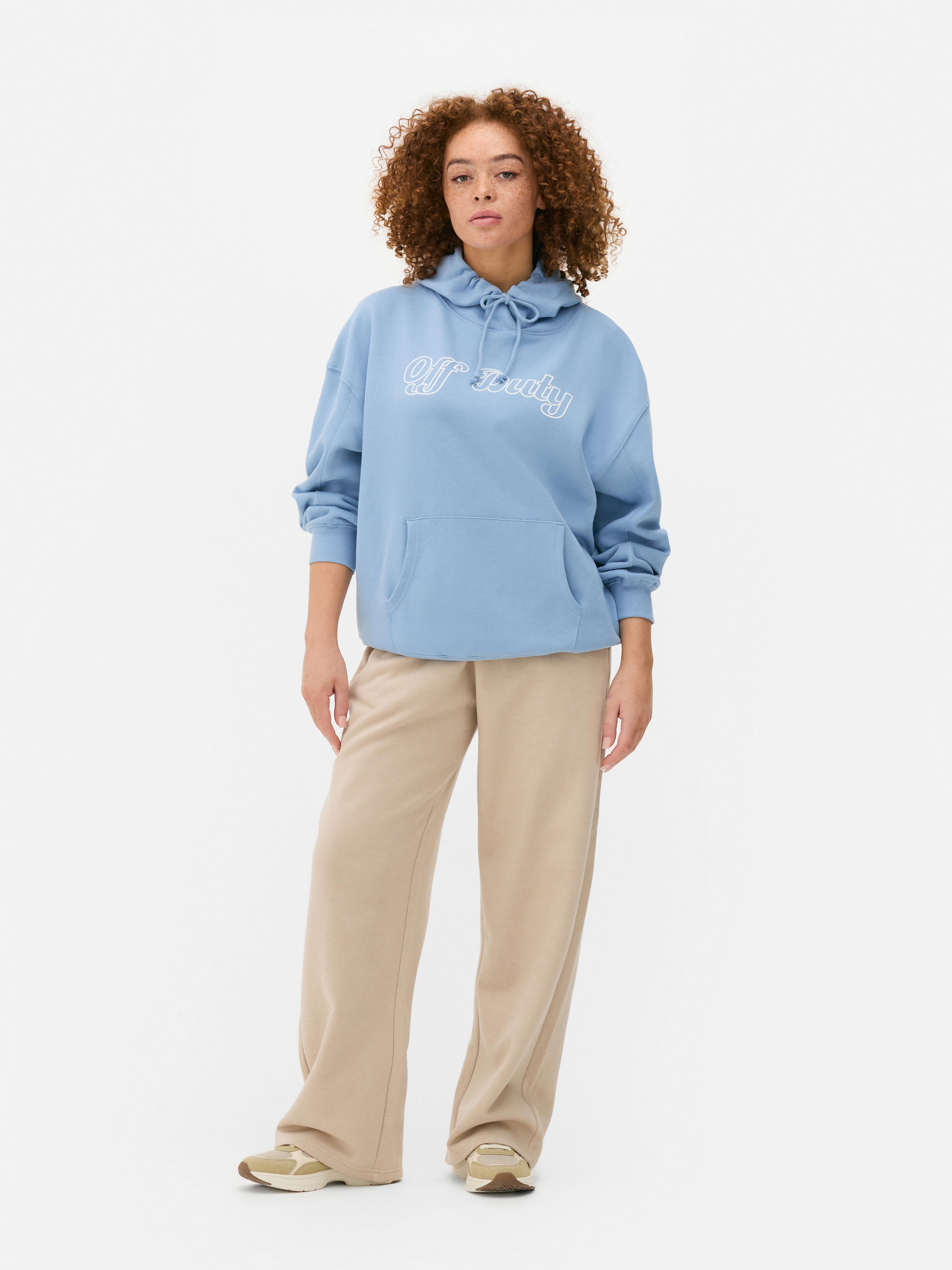 Hoodie im Oversized-Look mit Grafik Hellblau