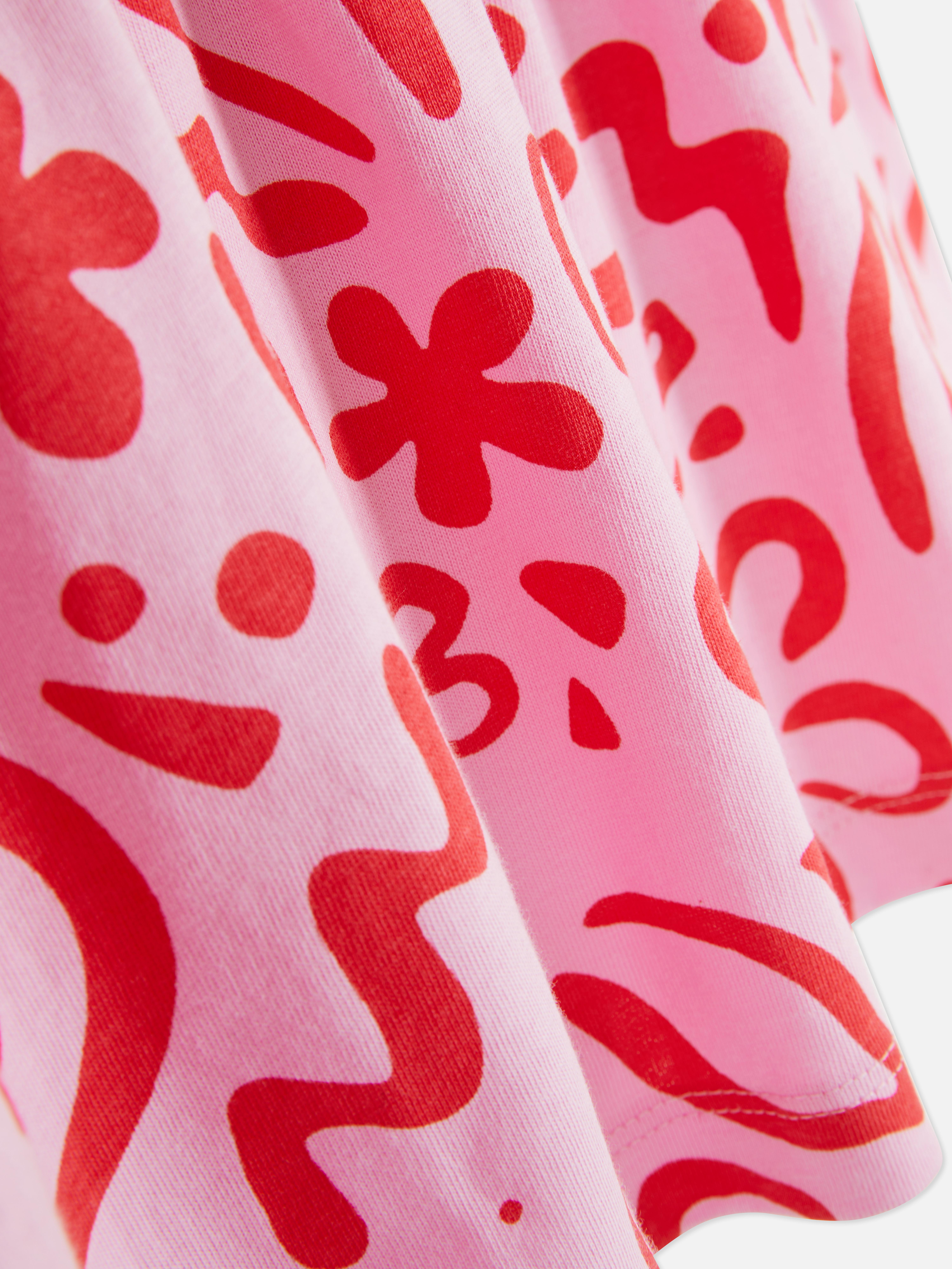 Mouwloze jersey jurk met ruches en tie-dye-effect