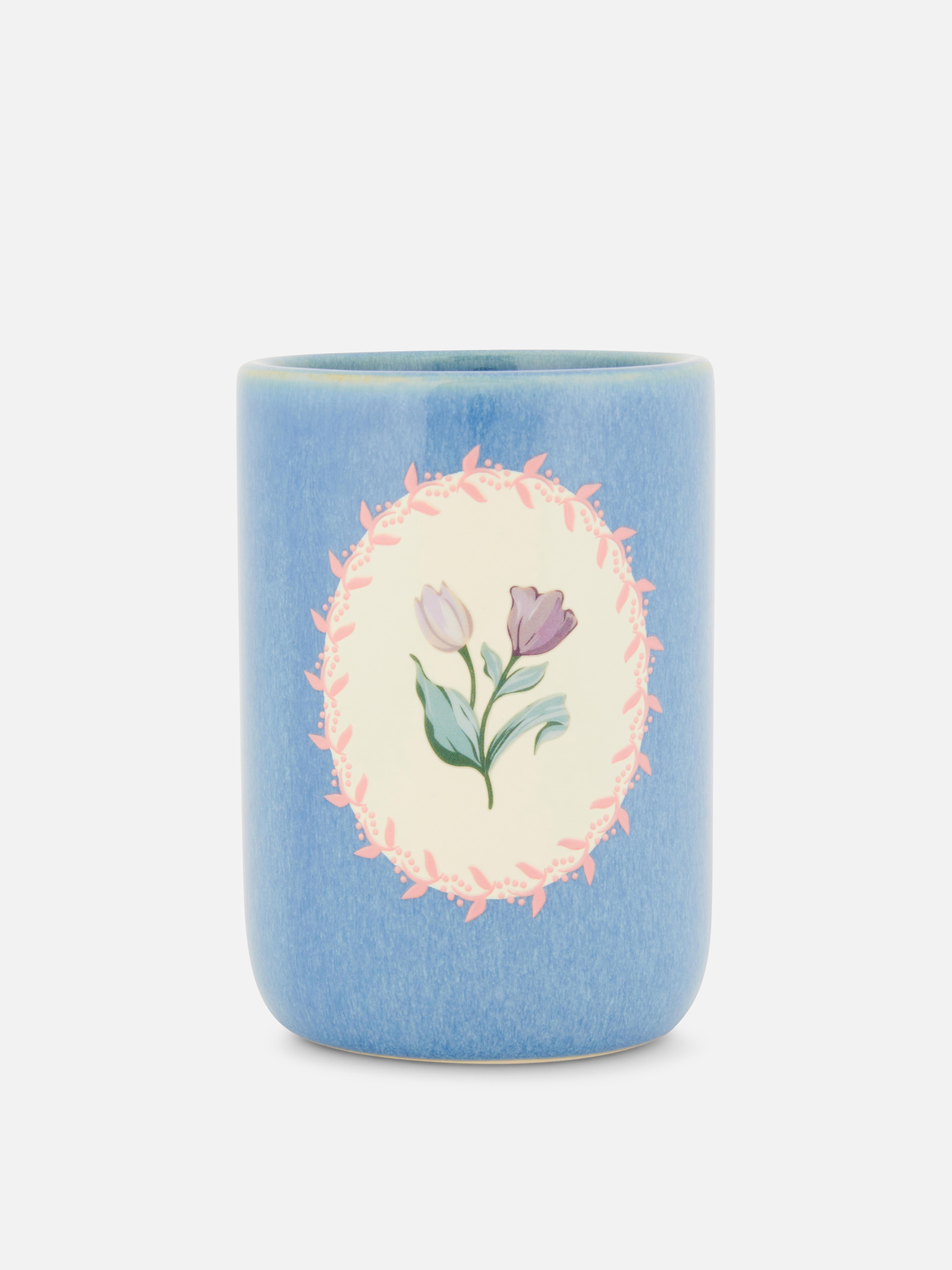 Kubek ceramiczny w kwiaty