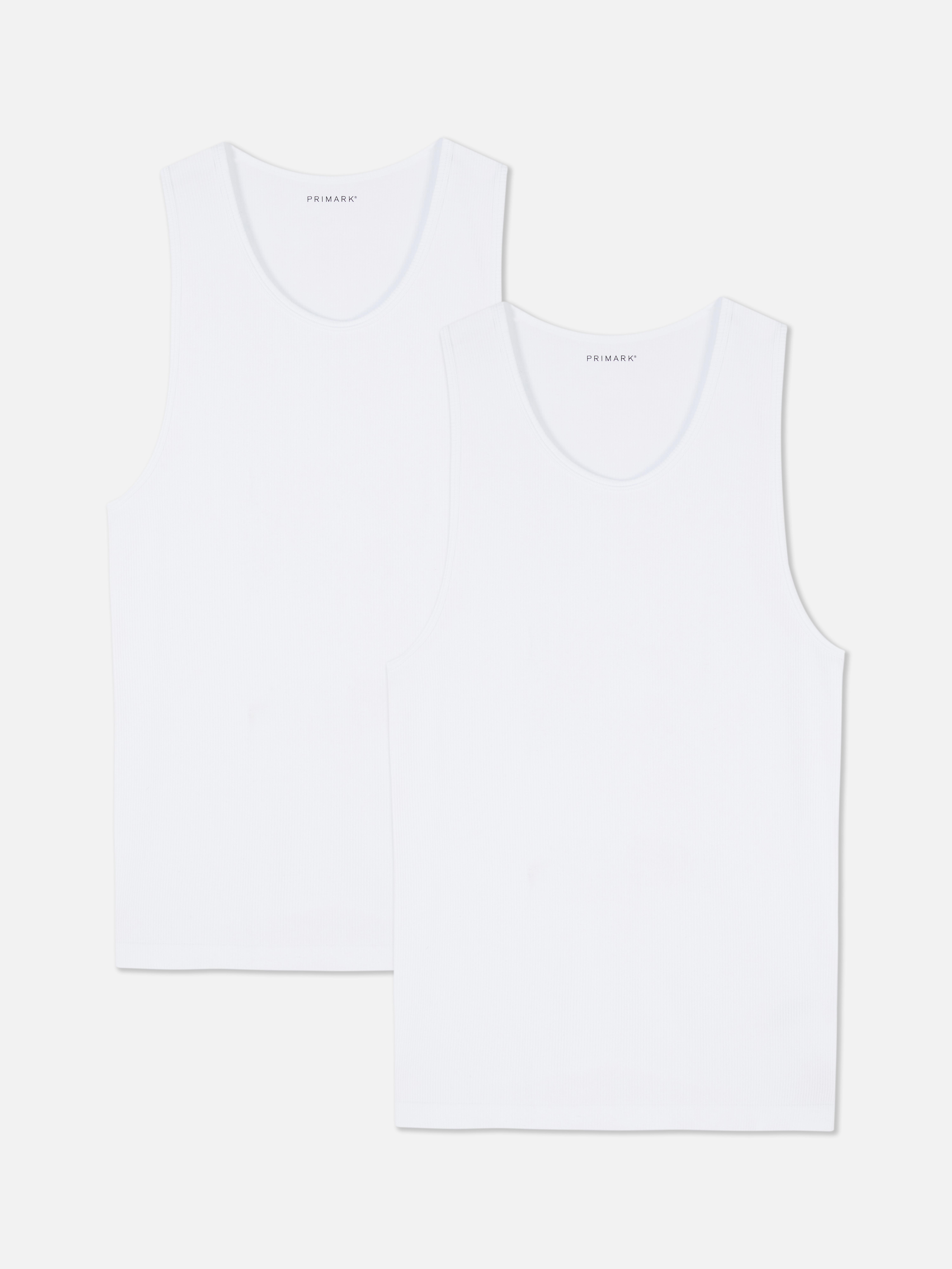Nahtlose, gerippte Unterhemden, 2er-Pack