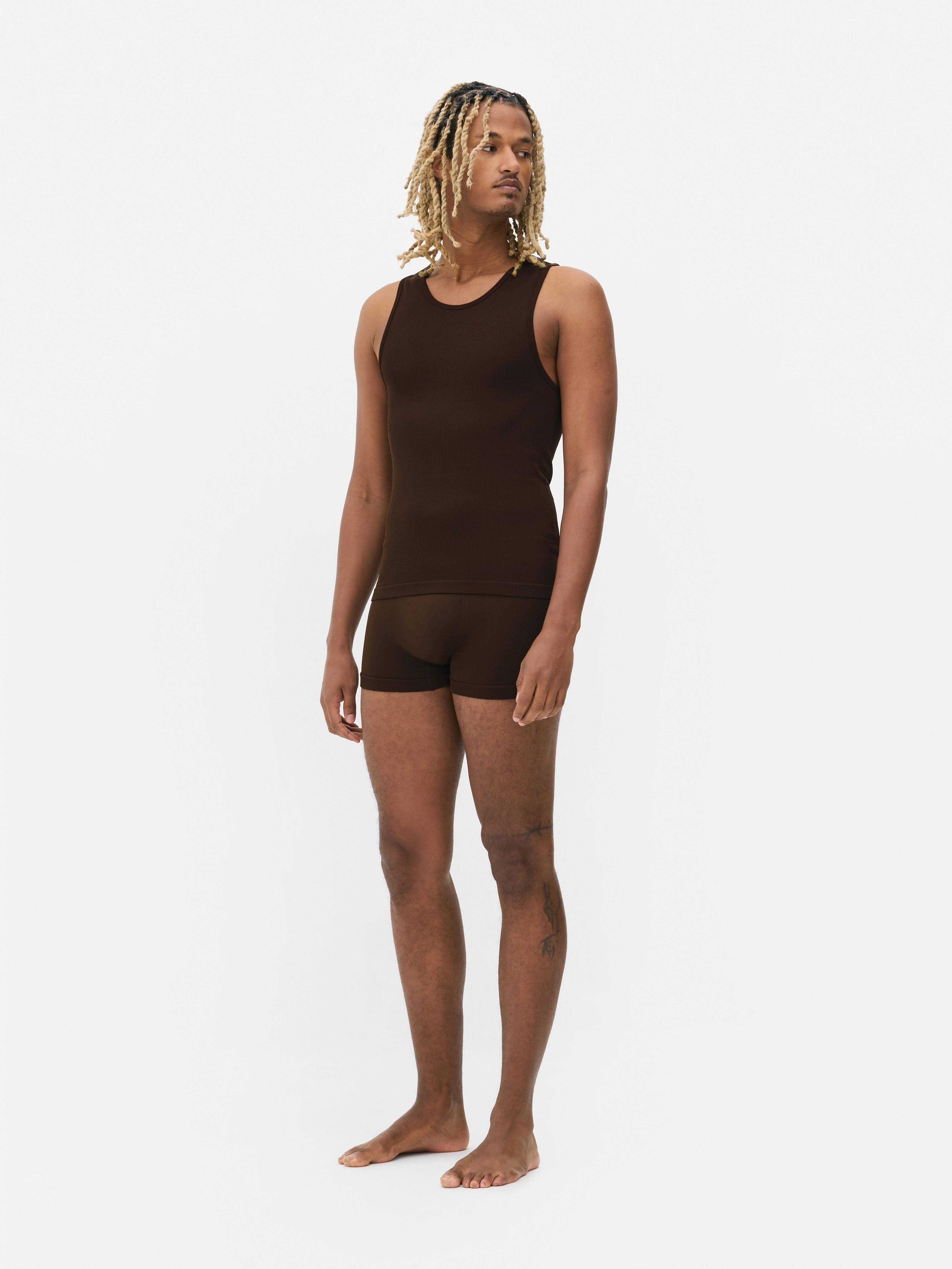 Nahtlose, gerippte Unterhemden, 2er-Pack