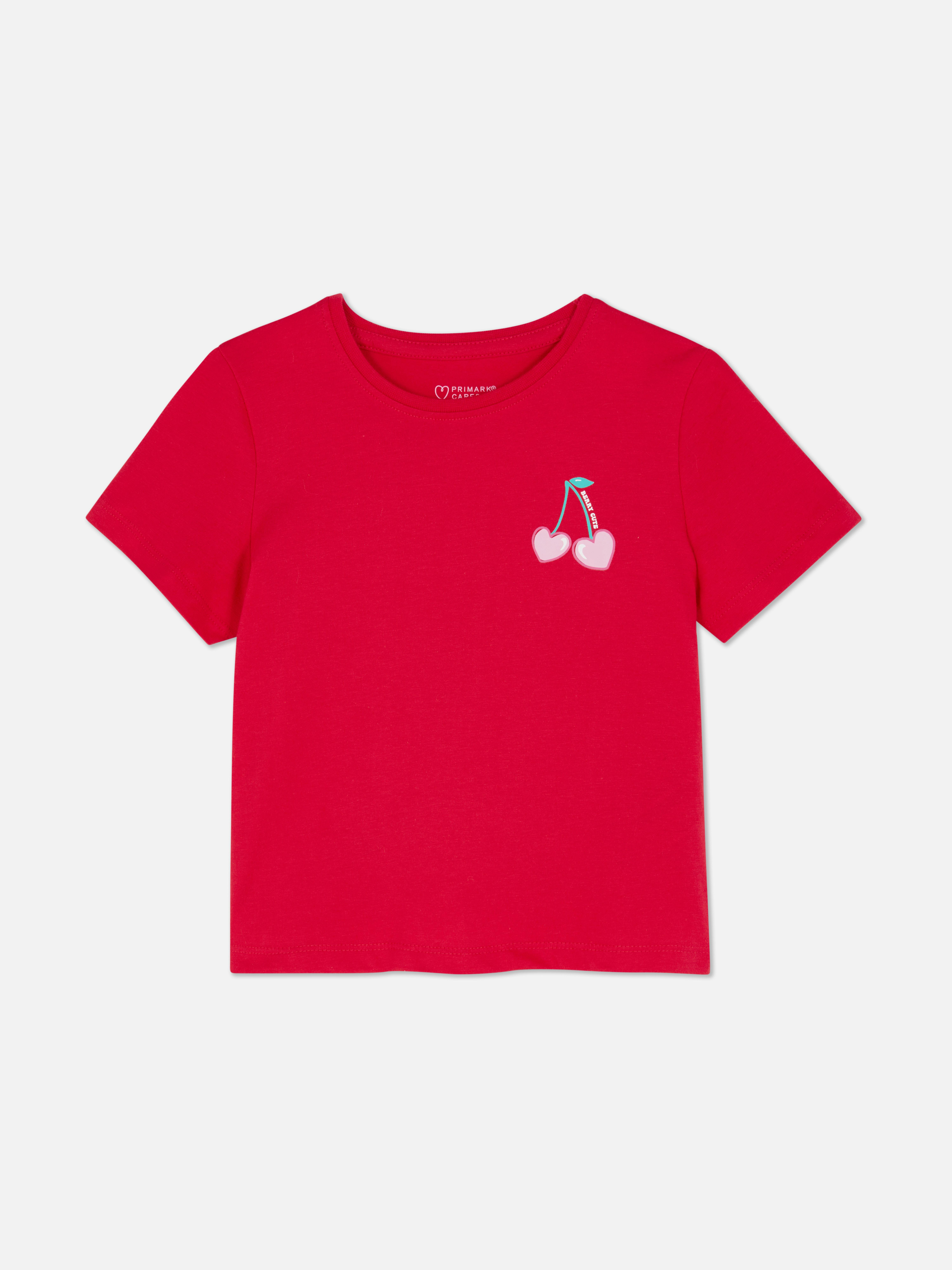 T-shirt graphique à motif cœur et cerise