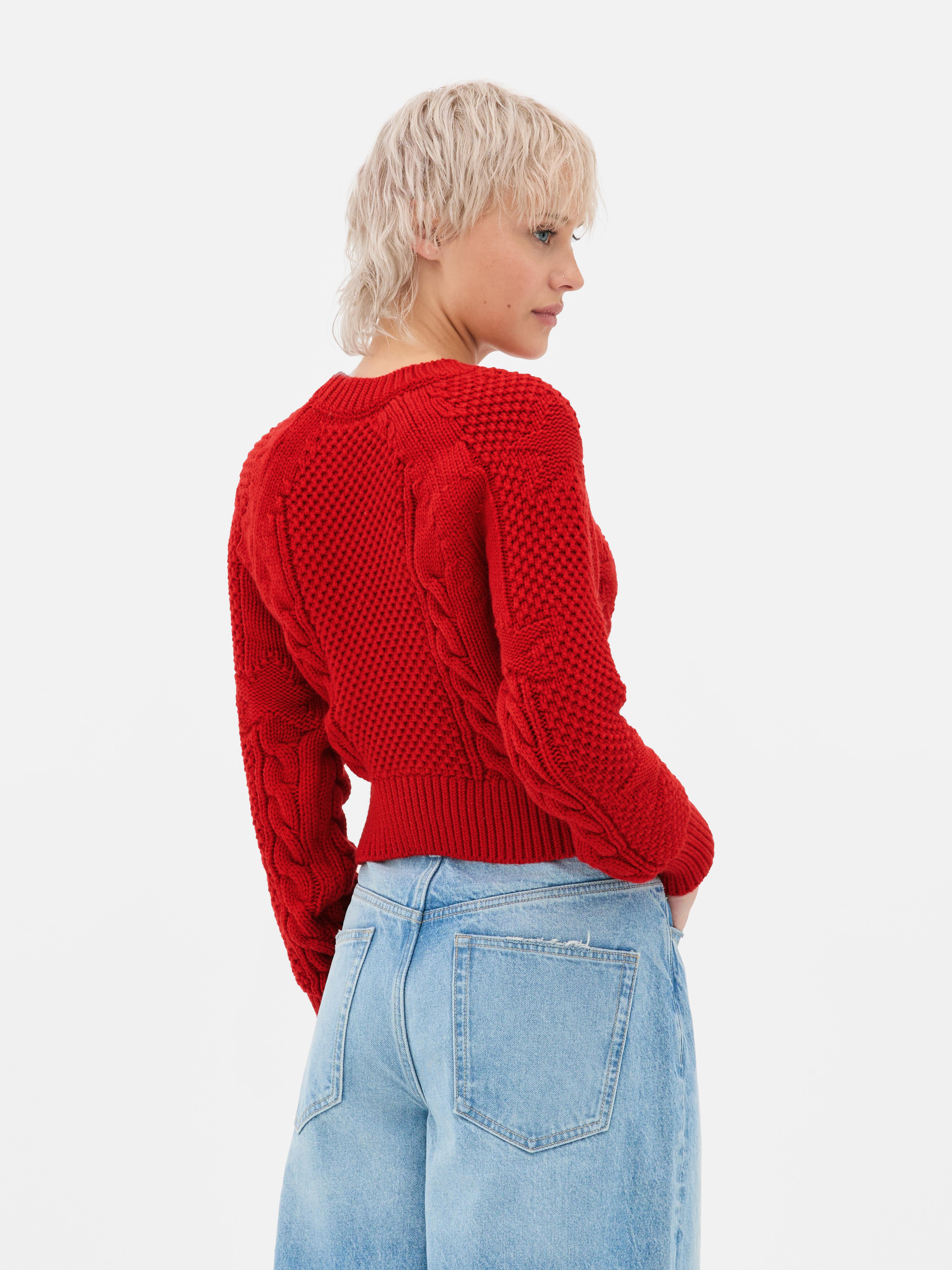 Maglia lavorata a trecce bandiera americana