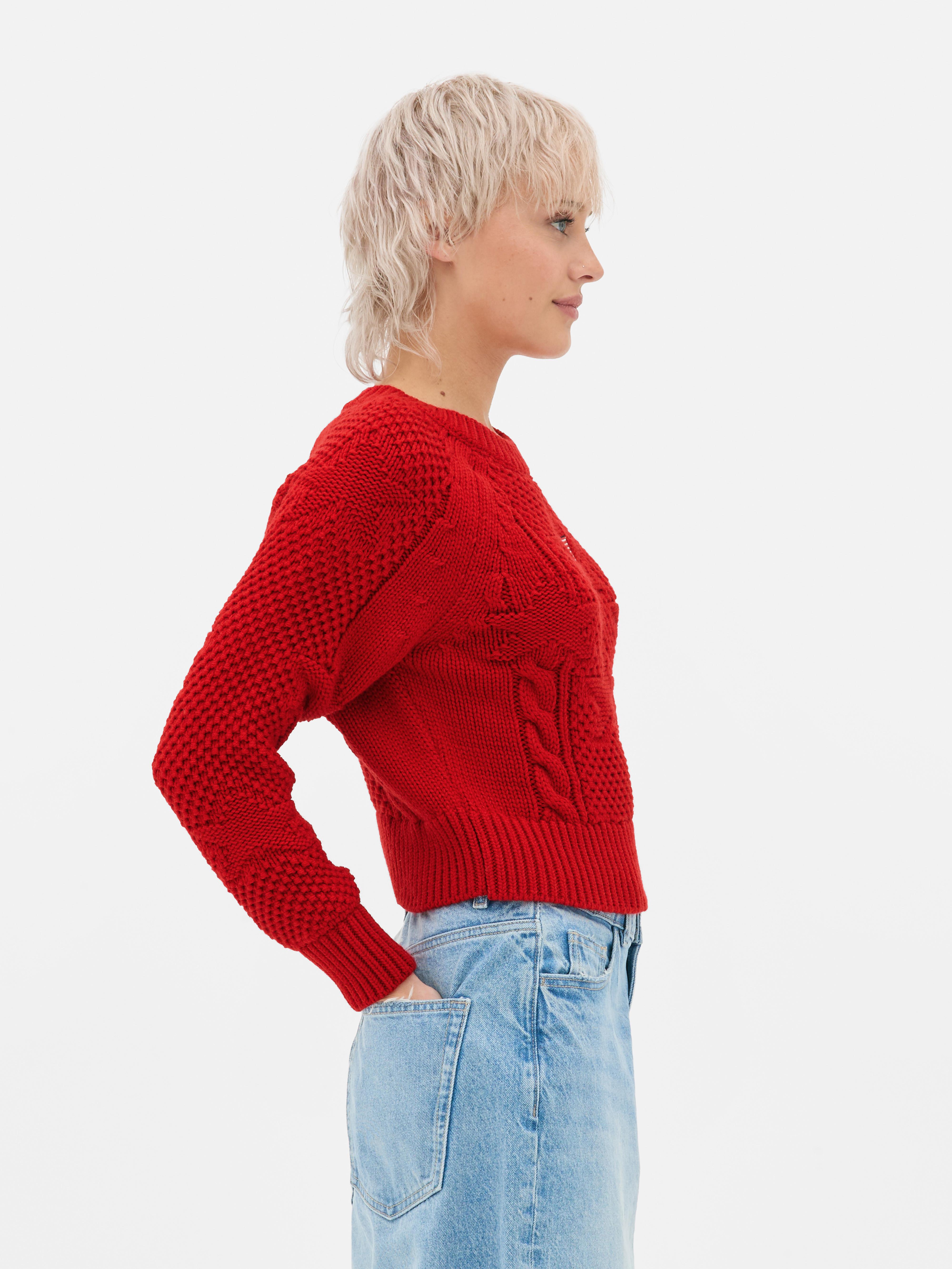 Maglia lavorata a trecce bandiera americana