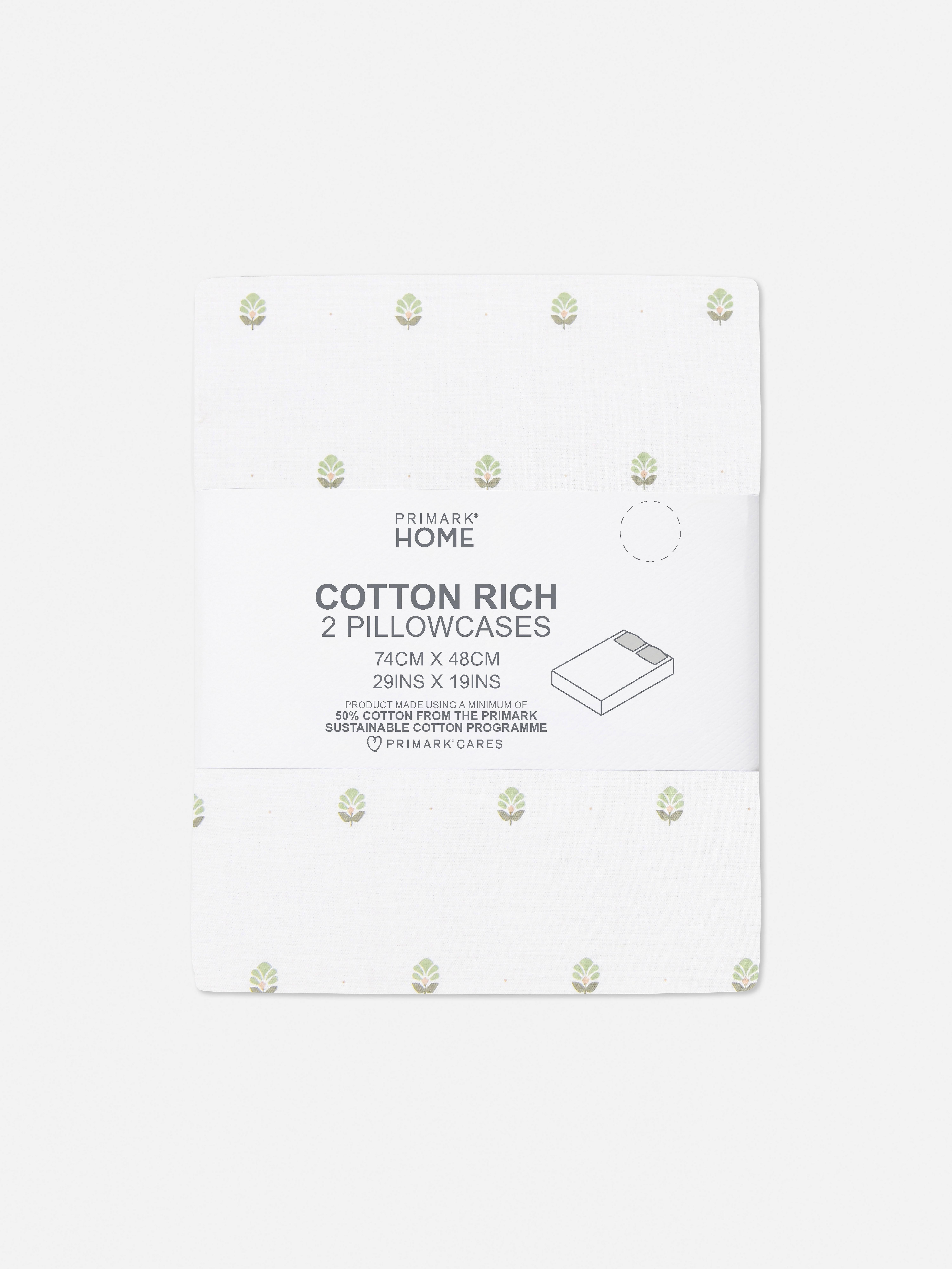 2pk Art Deco Leaf Pillowcases