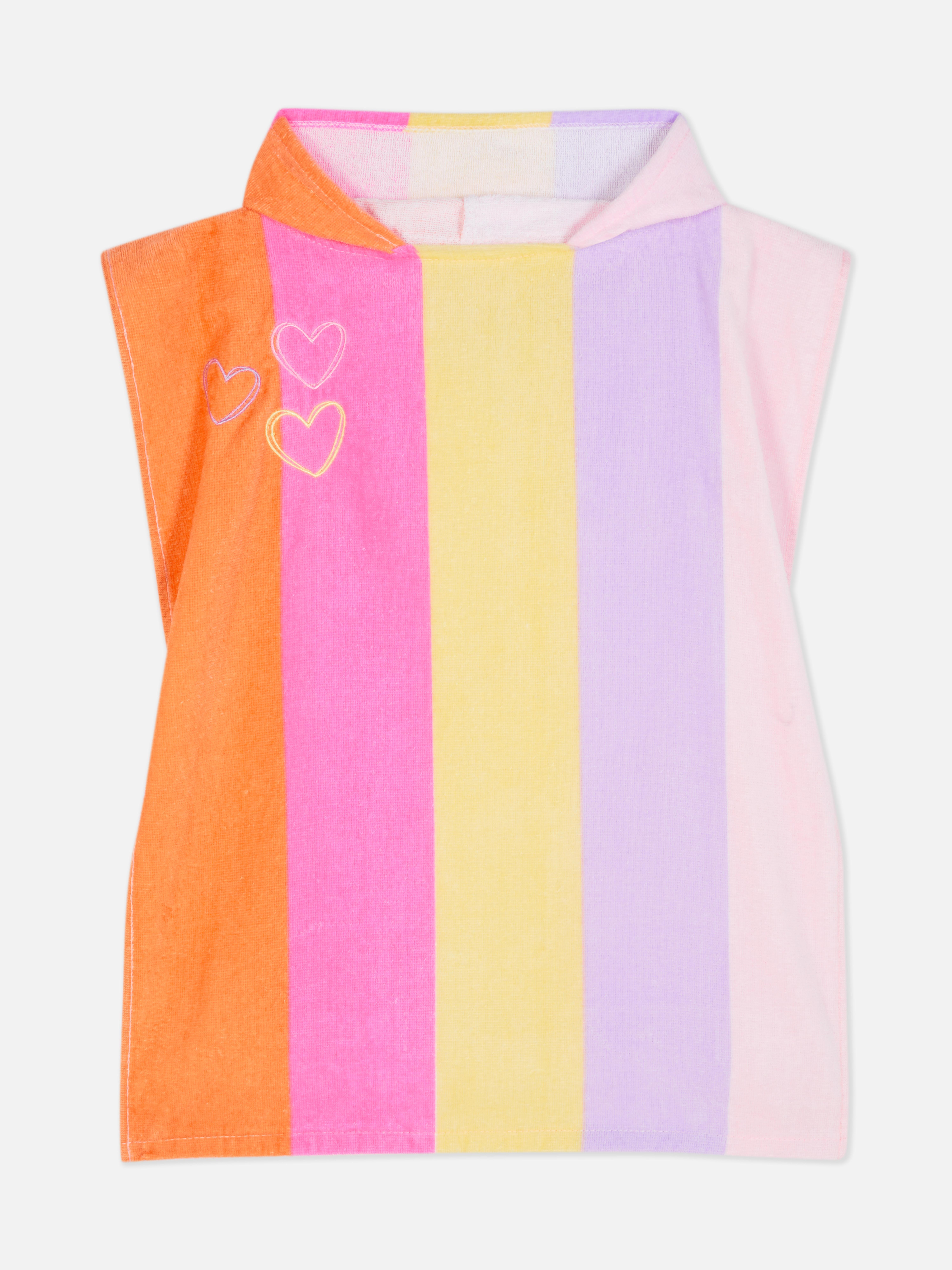 Stripe Hooded Terry Poncho