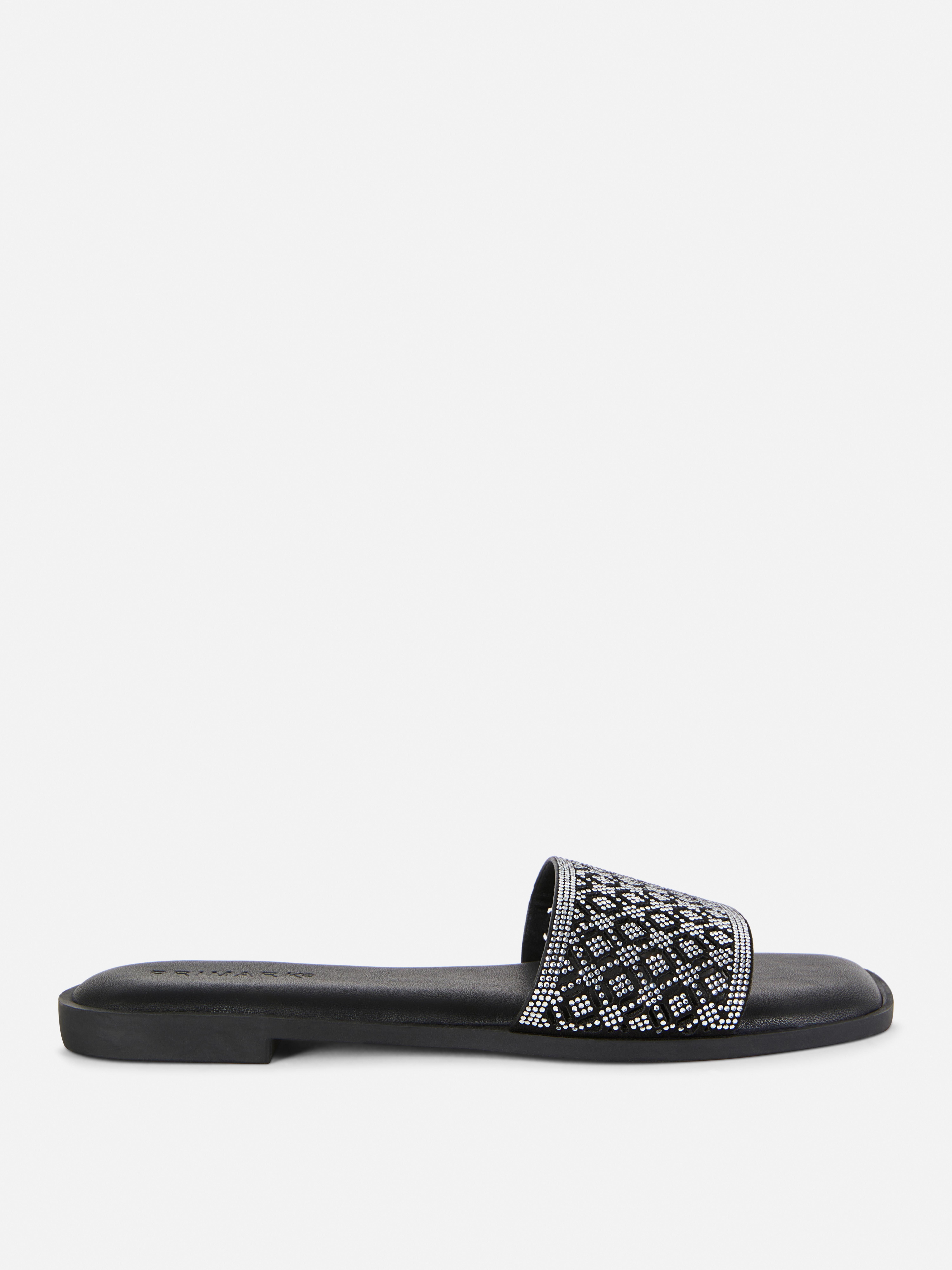 Geometric Cutout Mule Sandals