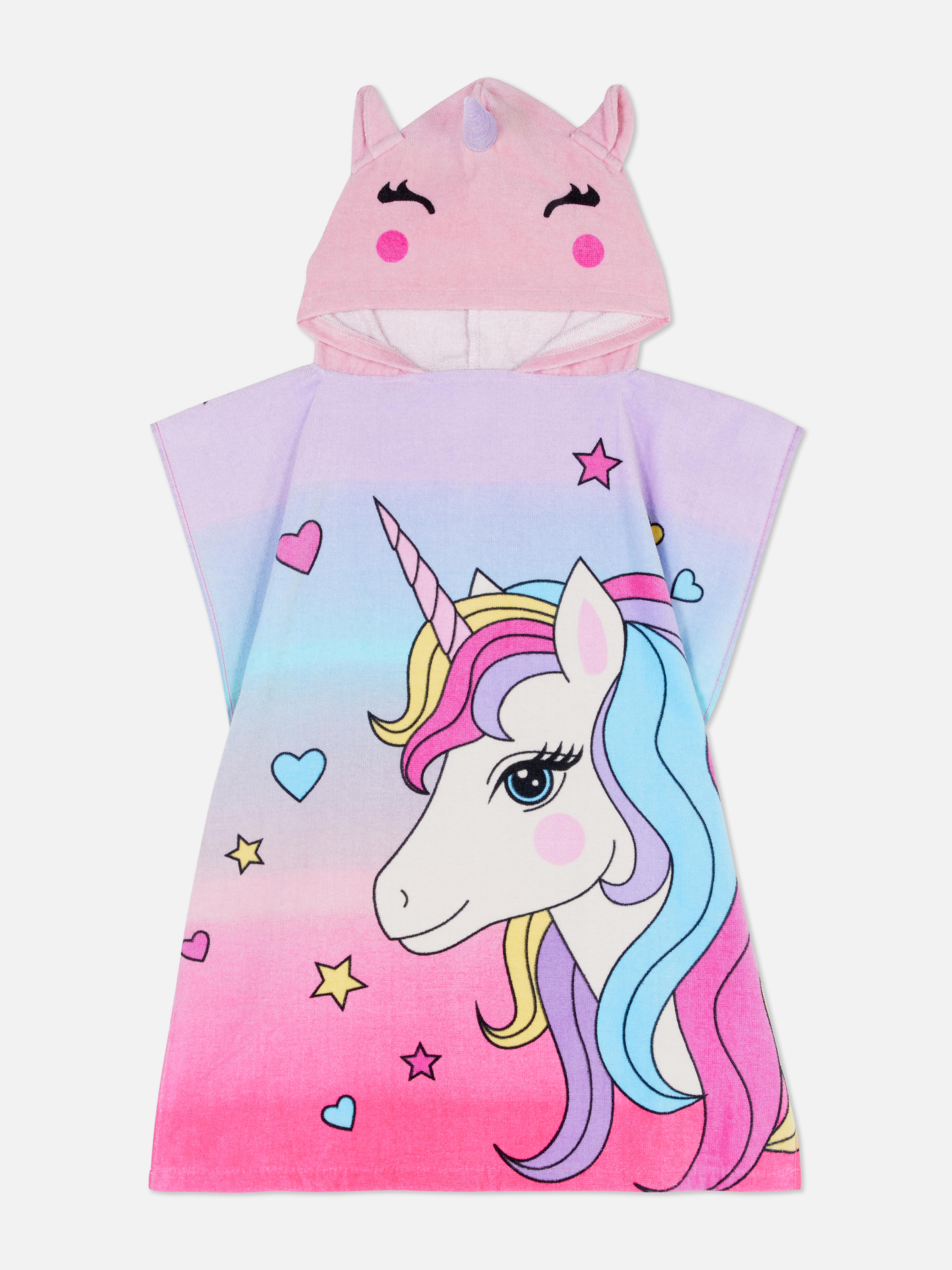 Unicorn Hooded Terry Cloth Poncho