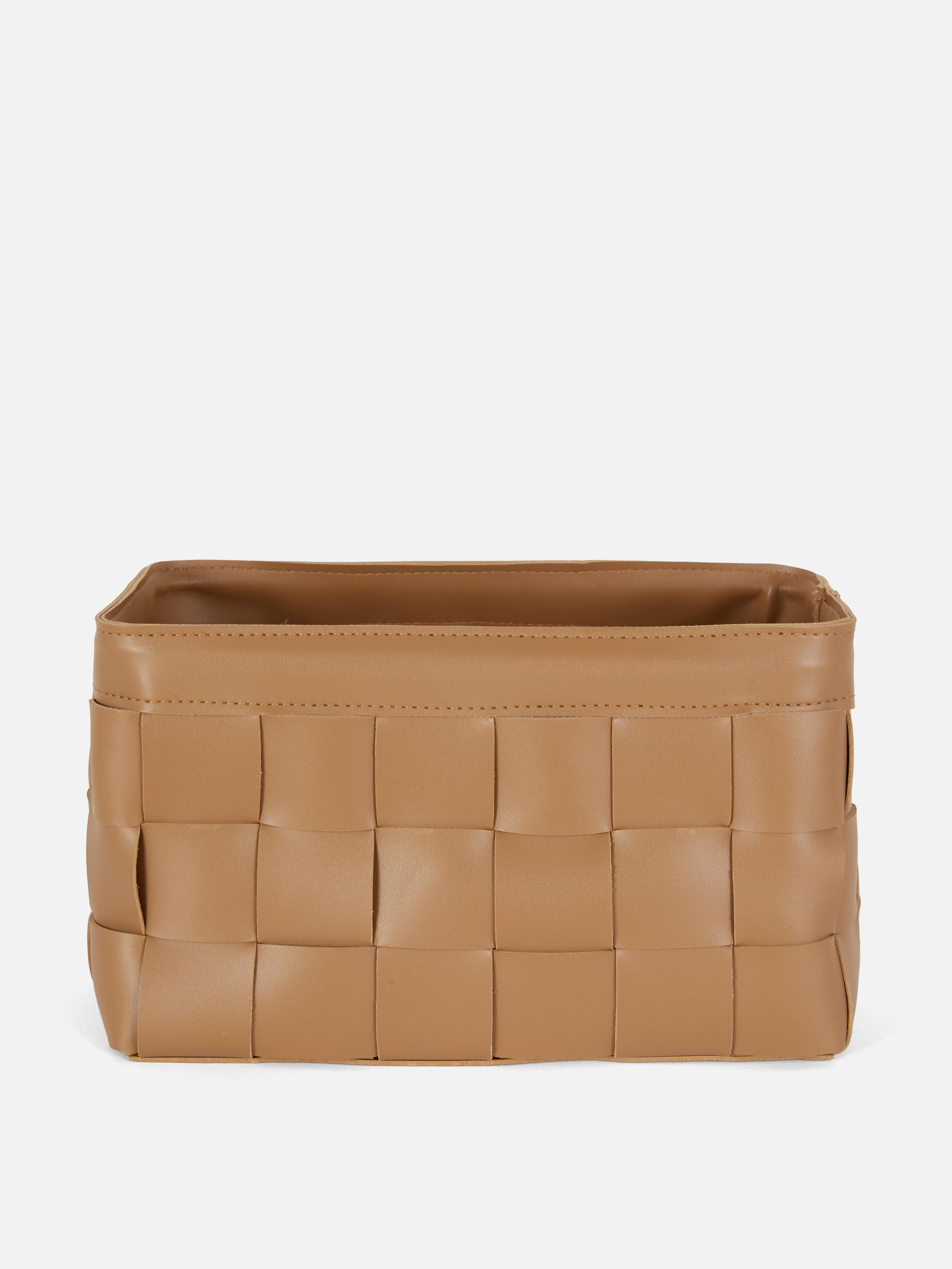 Leather-Look Storage Basket