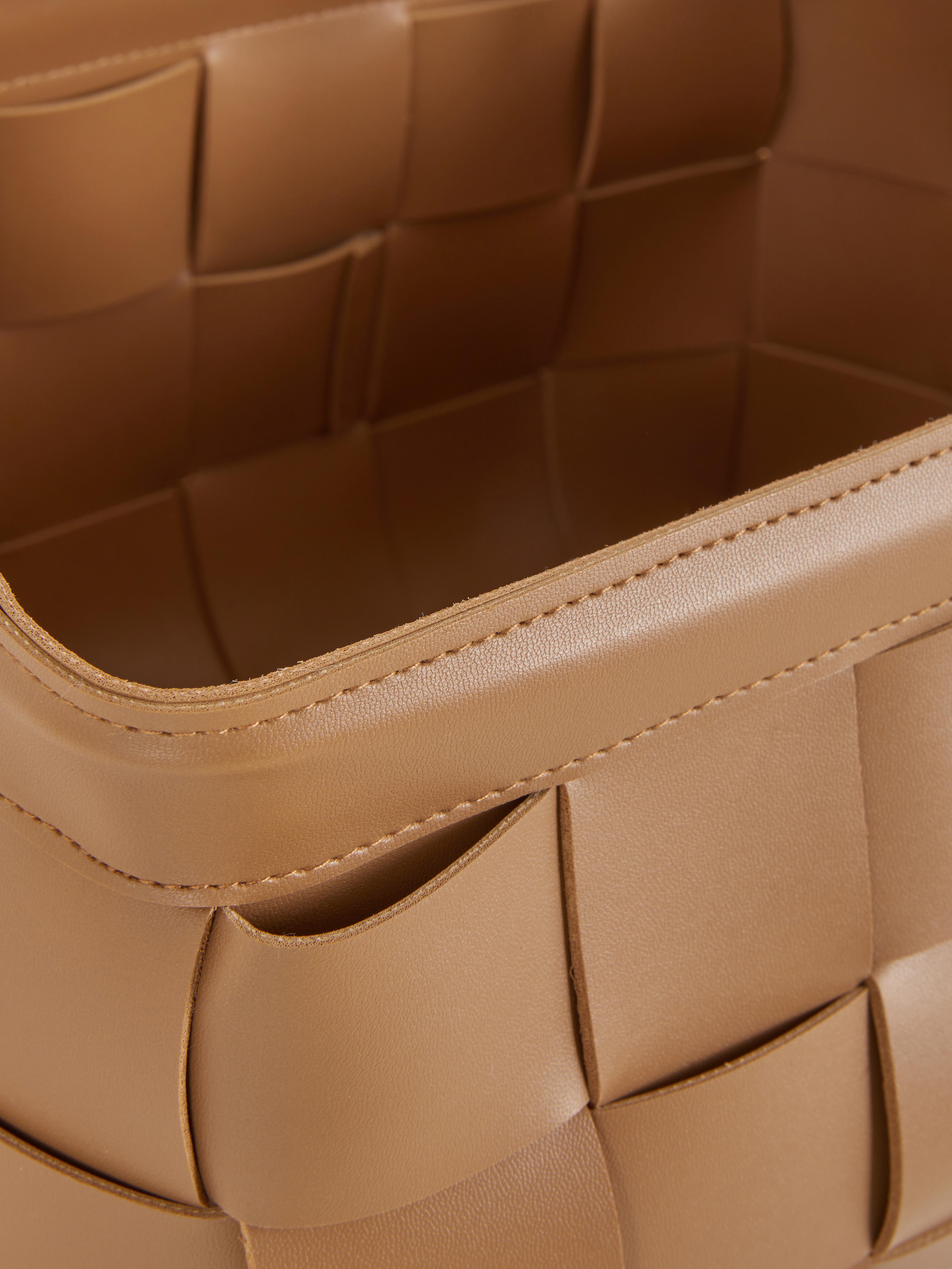 Faux Leather Storage Basket