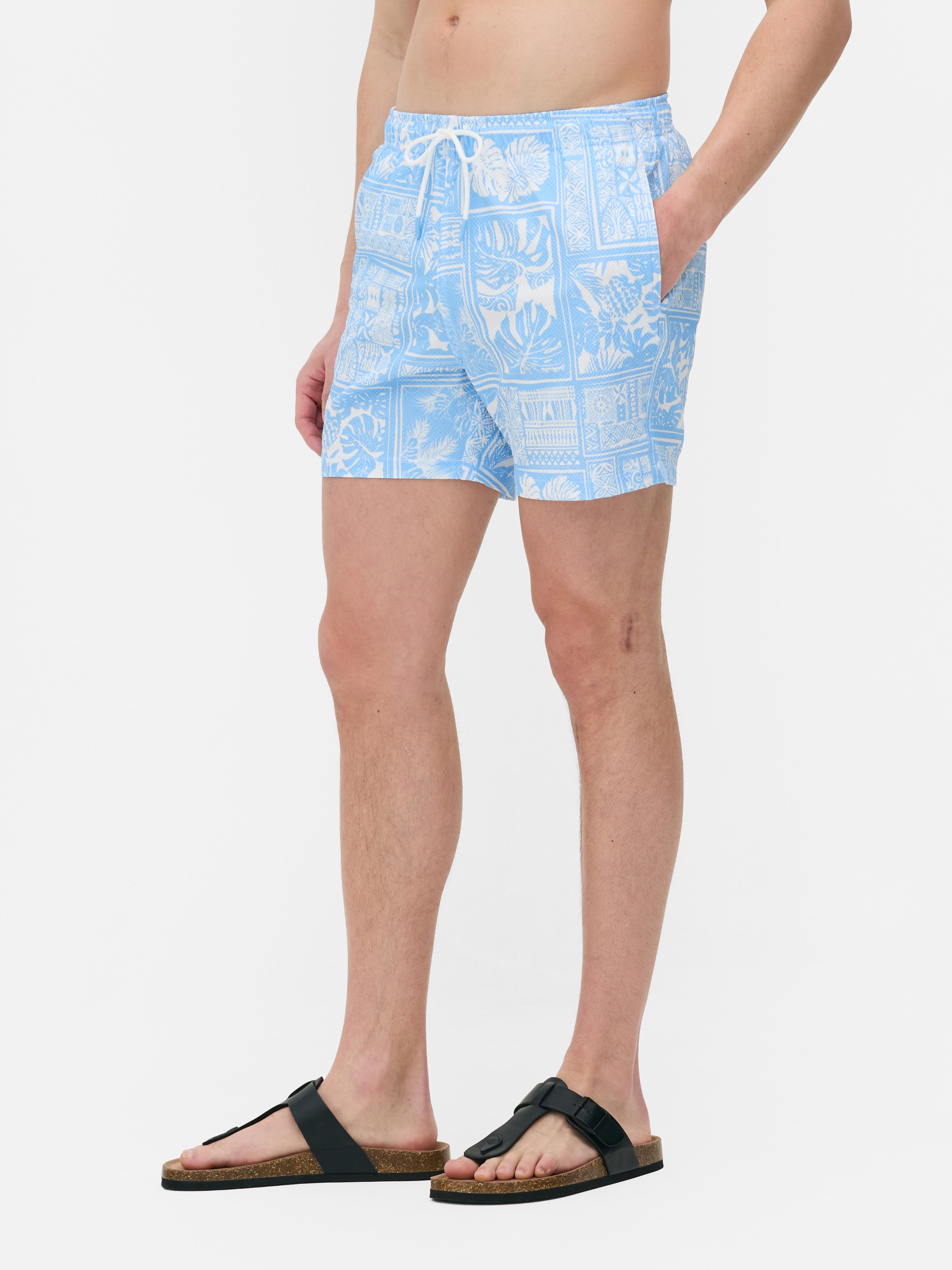 Badeshorts mit Kordelzug und abstraktem Muster