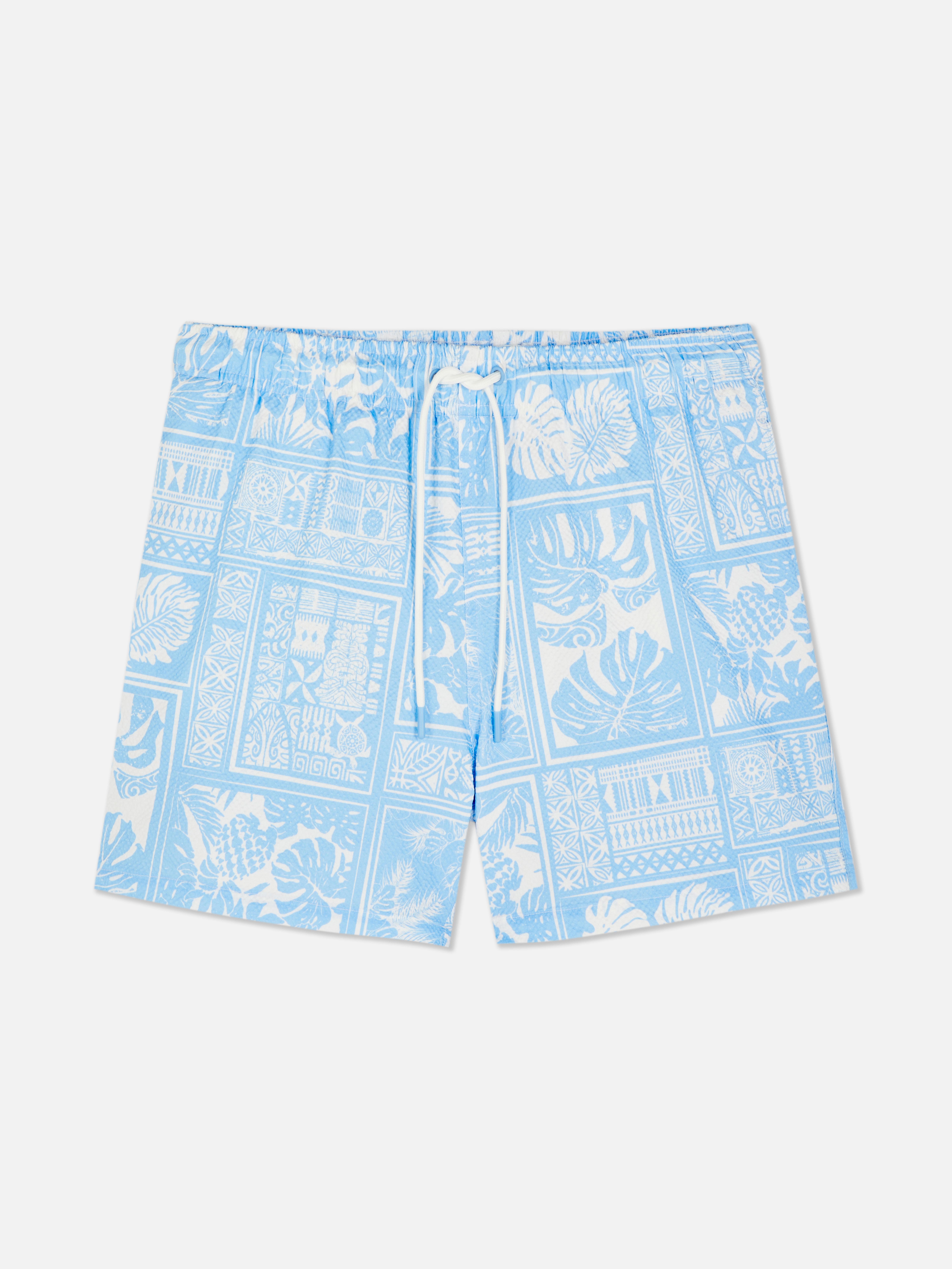 Badeshorts mit Kordelzug und abstraktem Muster