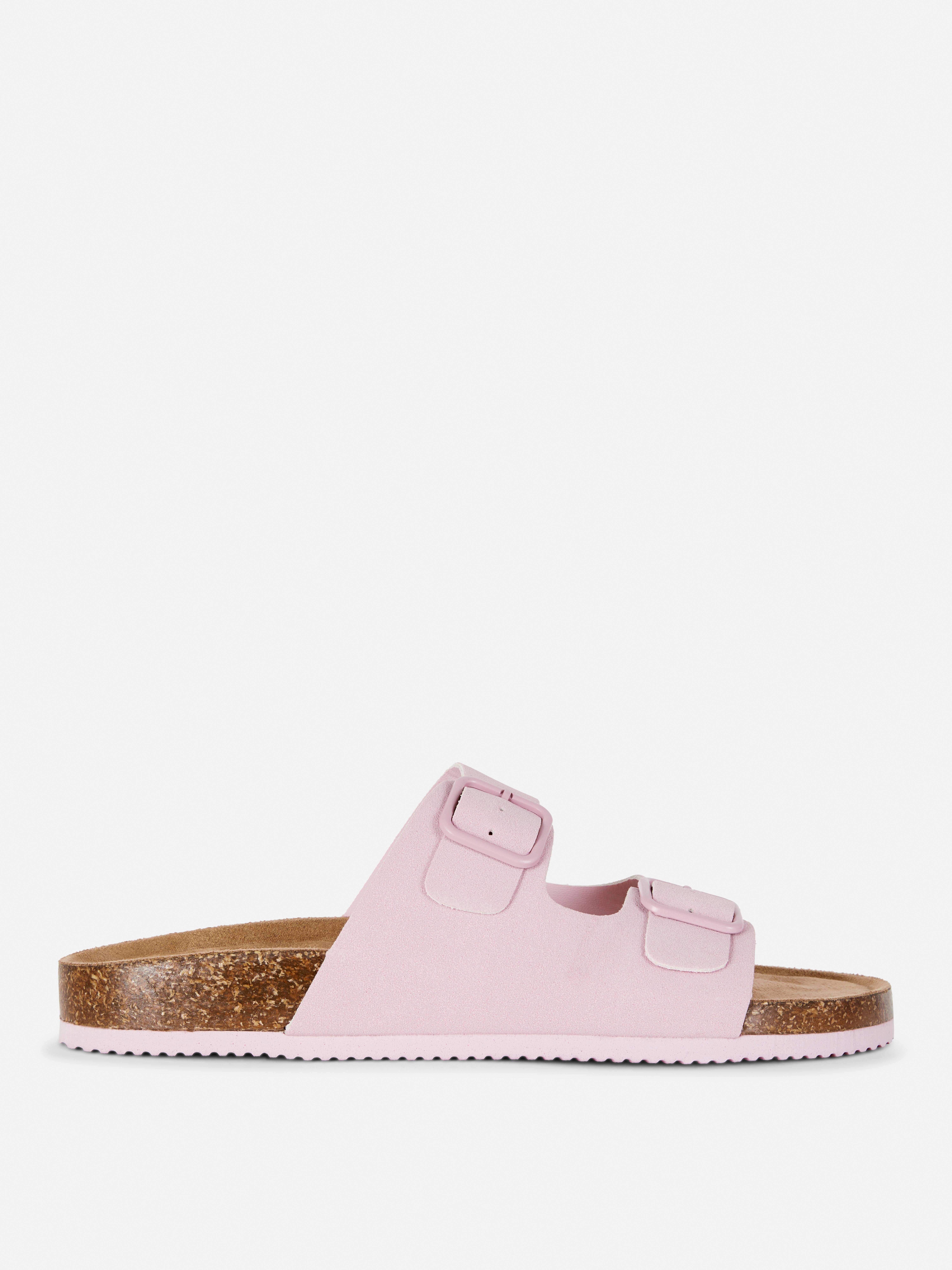 Sandali con due cinturini e plantare Rosa chiaro