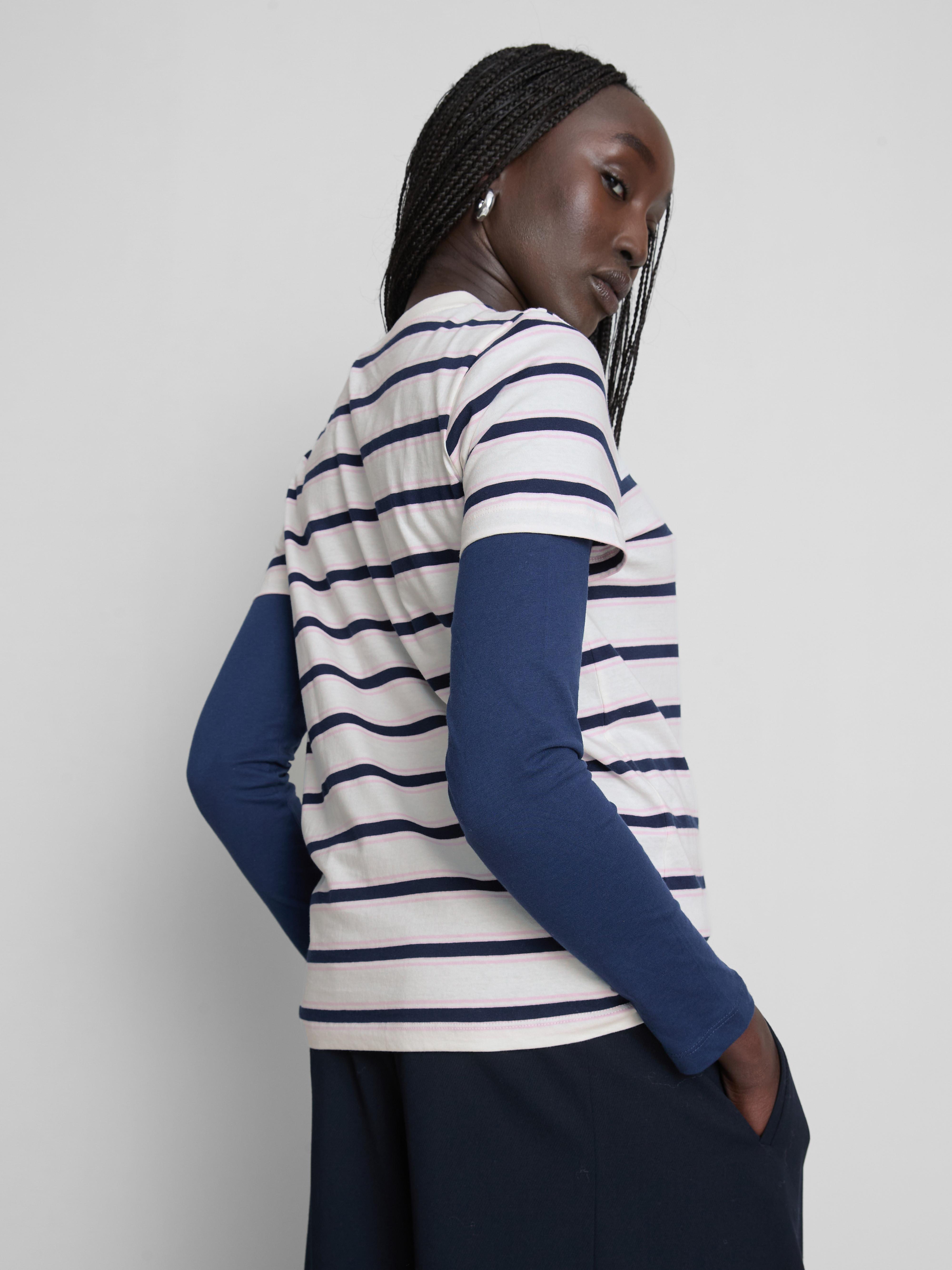 Women's Ivory Striped T-Shirt