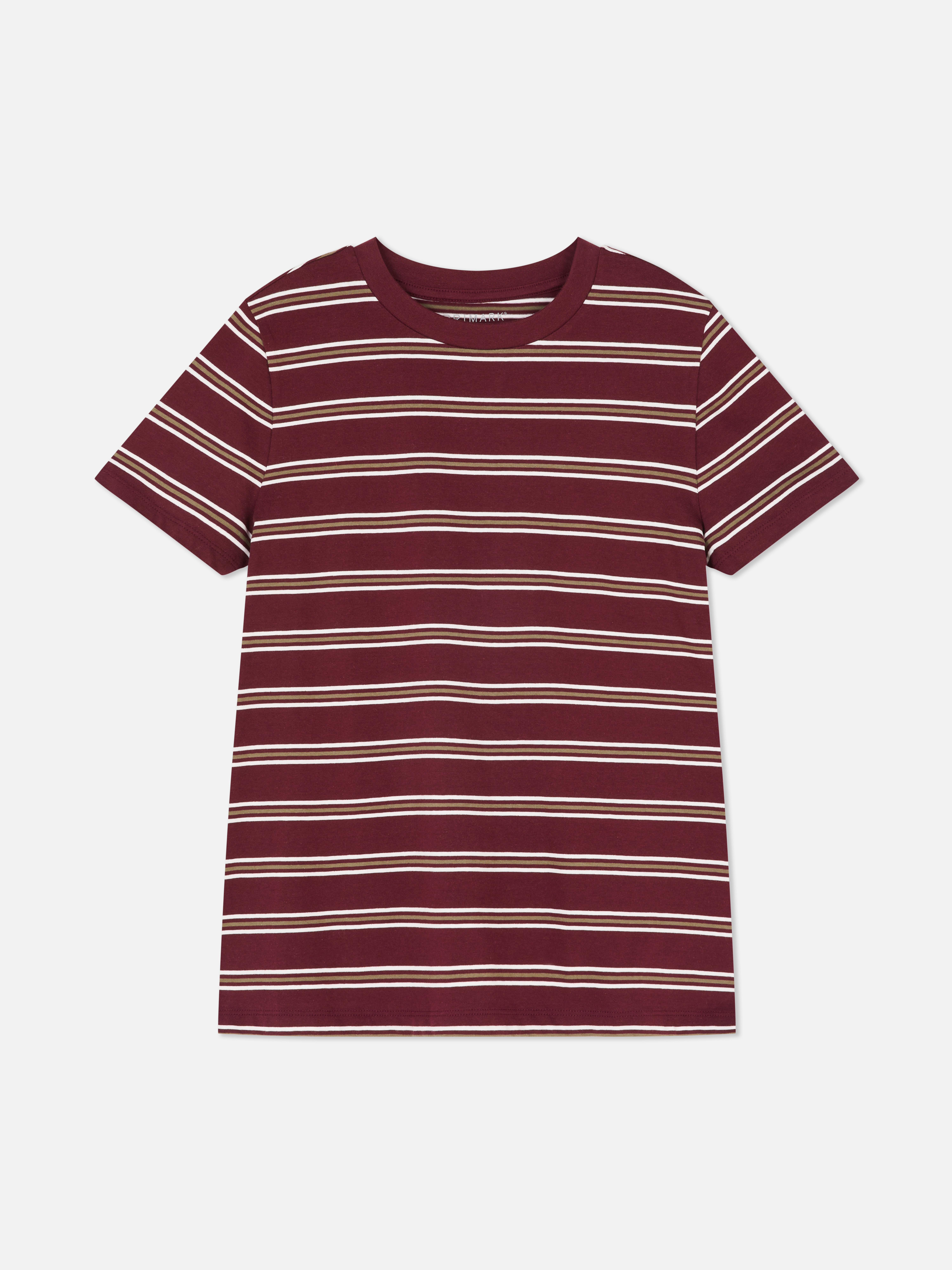 Gestreiftes kurzärmeliges T-Shirt