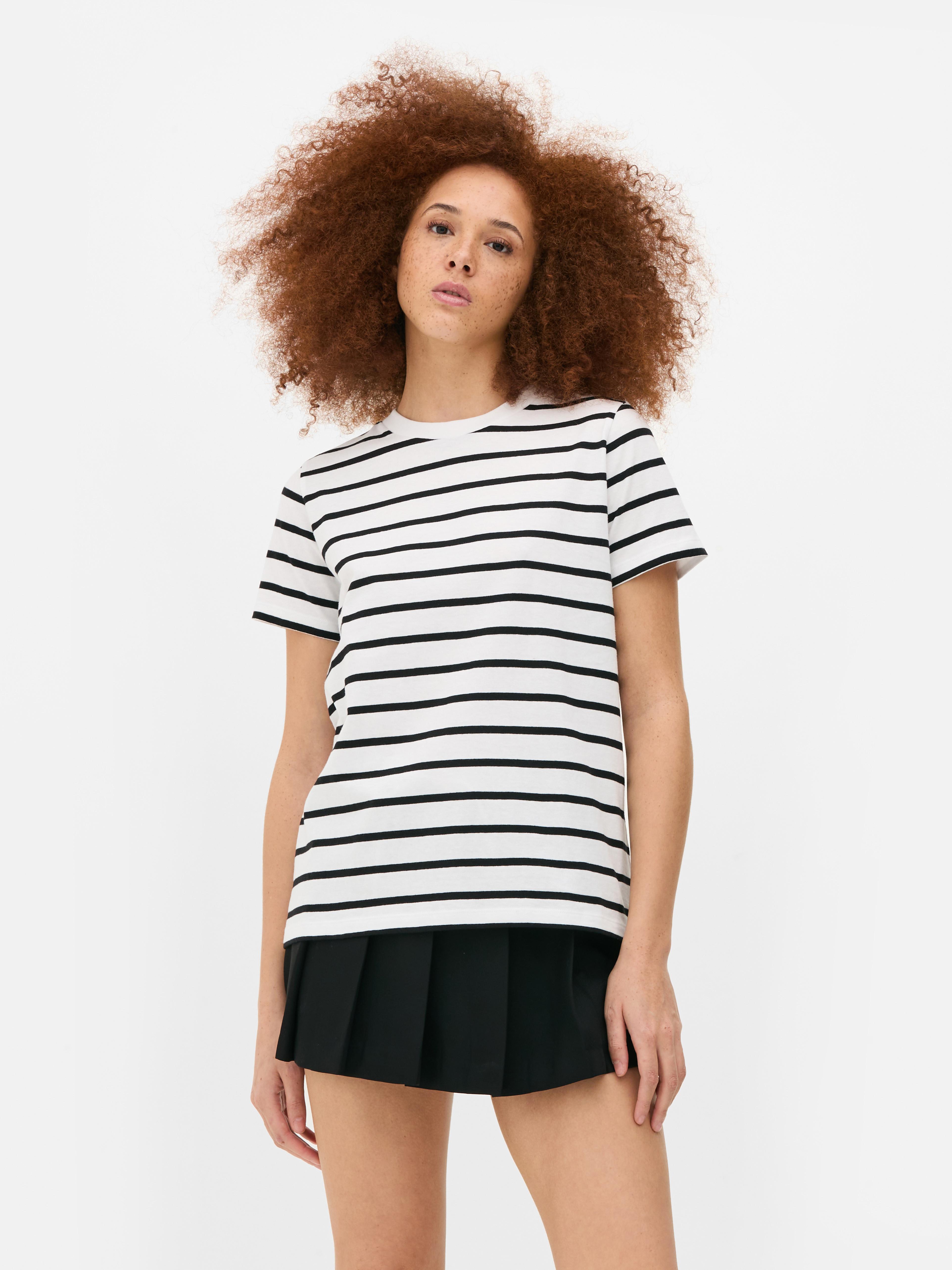 T-shirt manga curta riscas