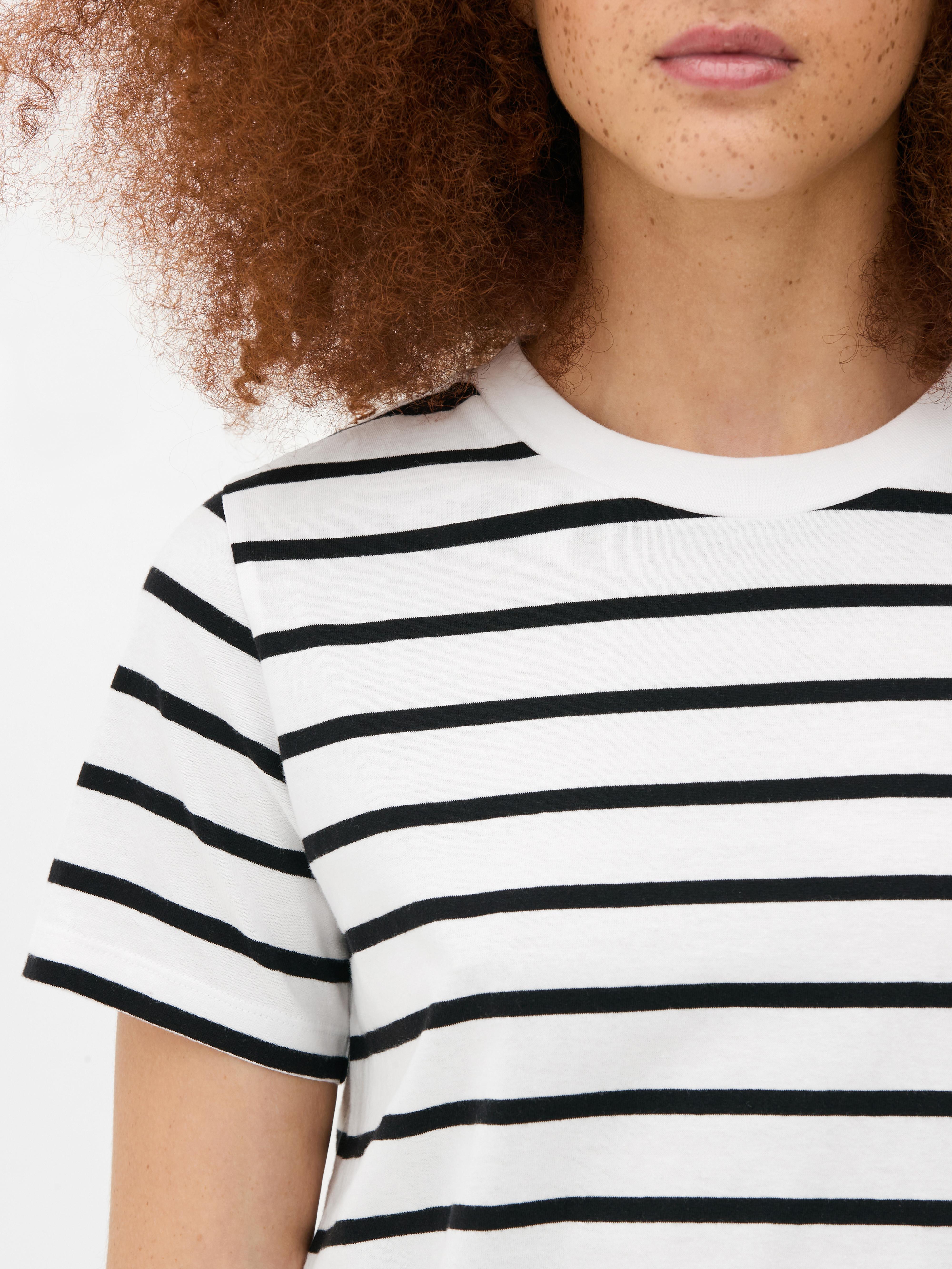 T-shirt manga curta riscas
