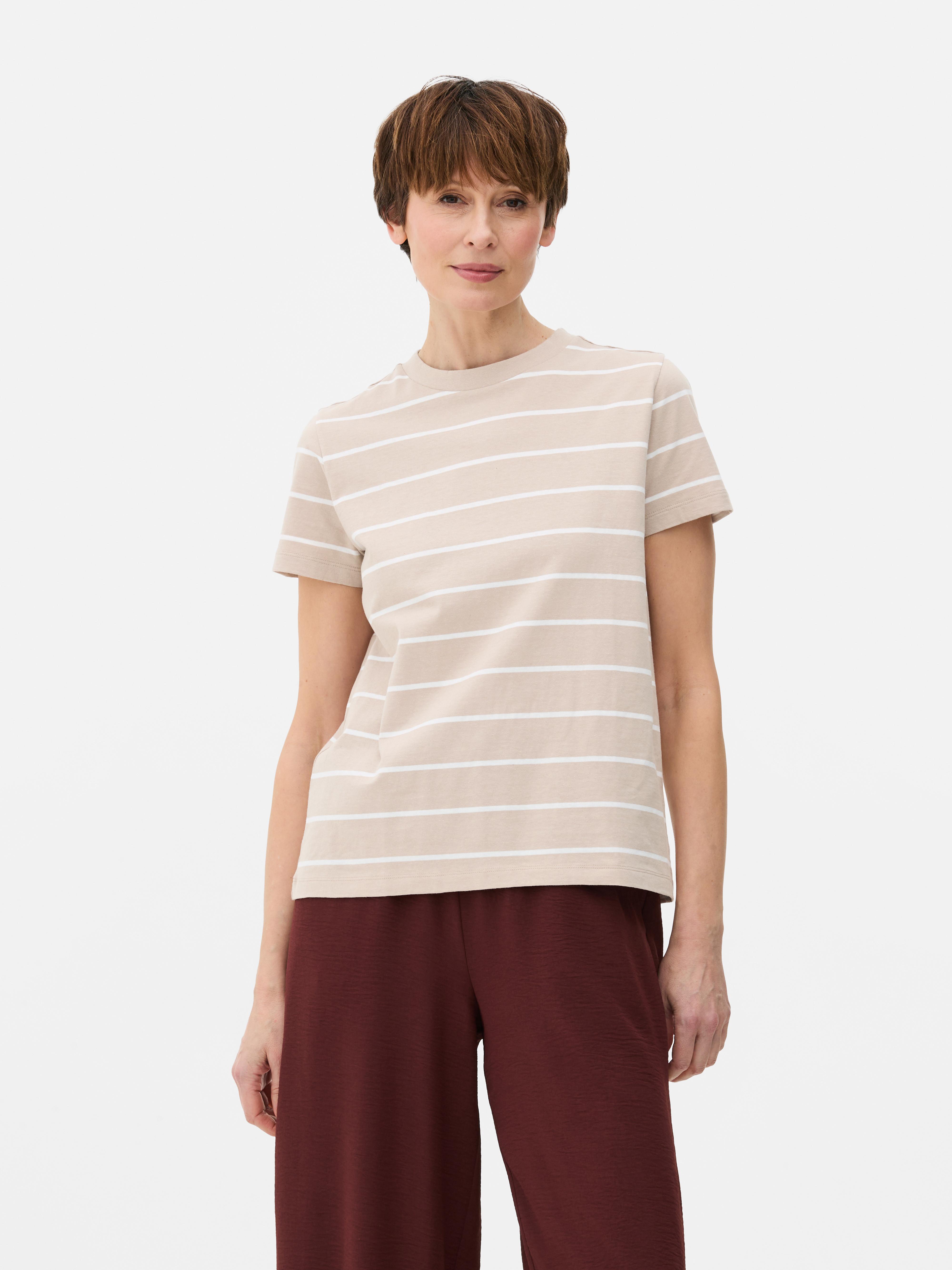 Gestreept T-shirt met korte mouwen
