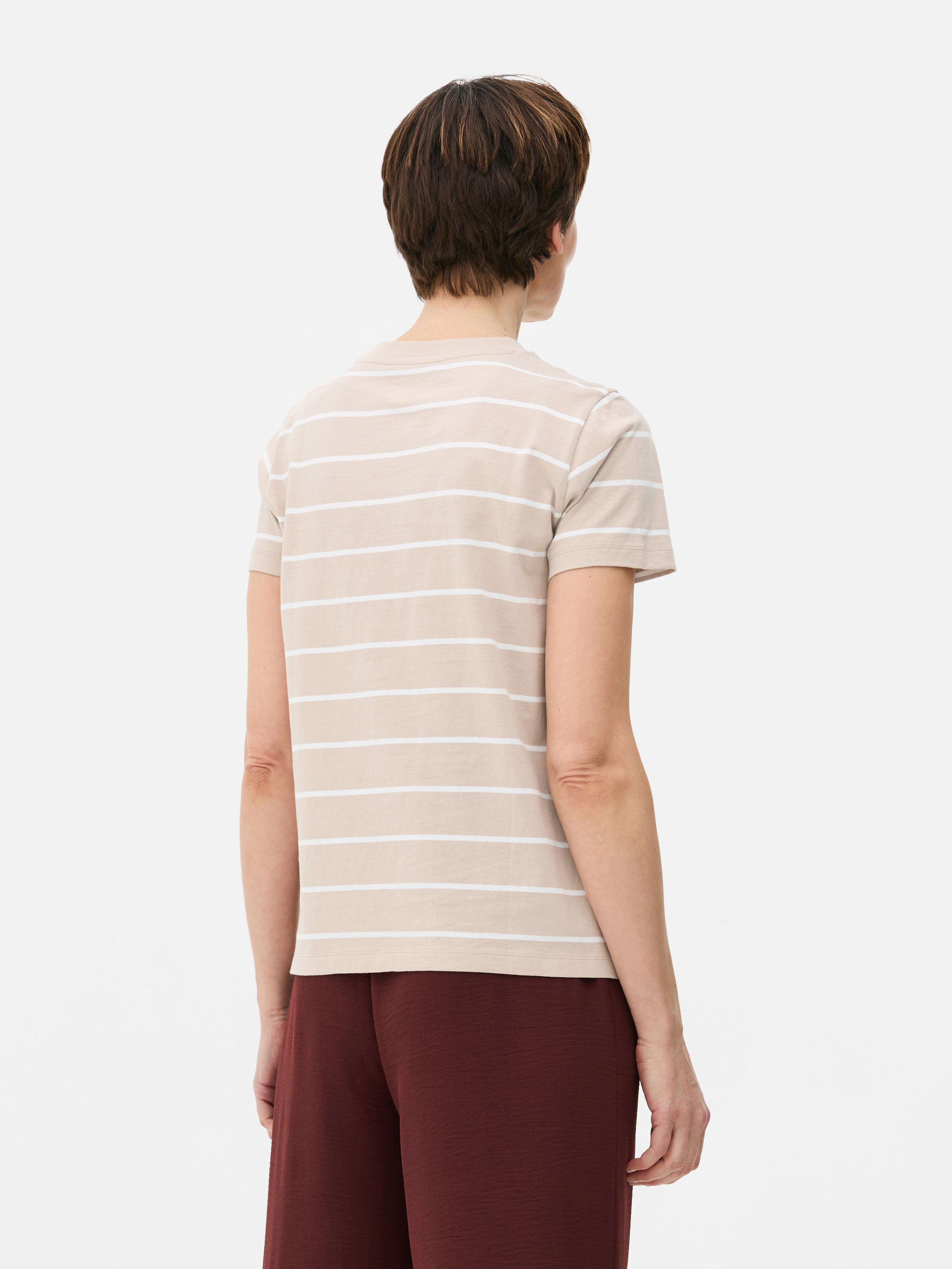 Gestreept T-shirt met korte mouwen