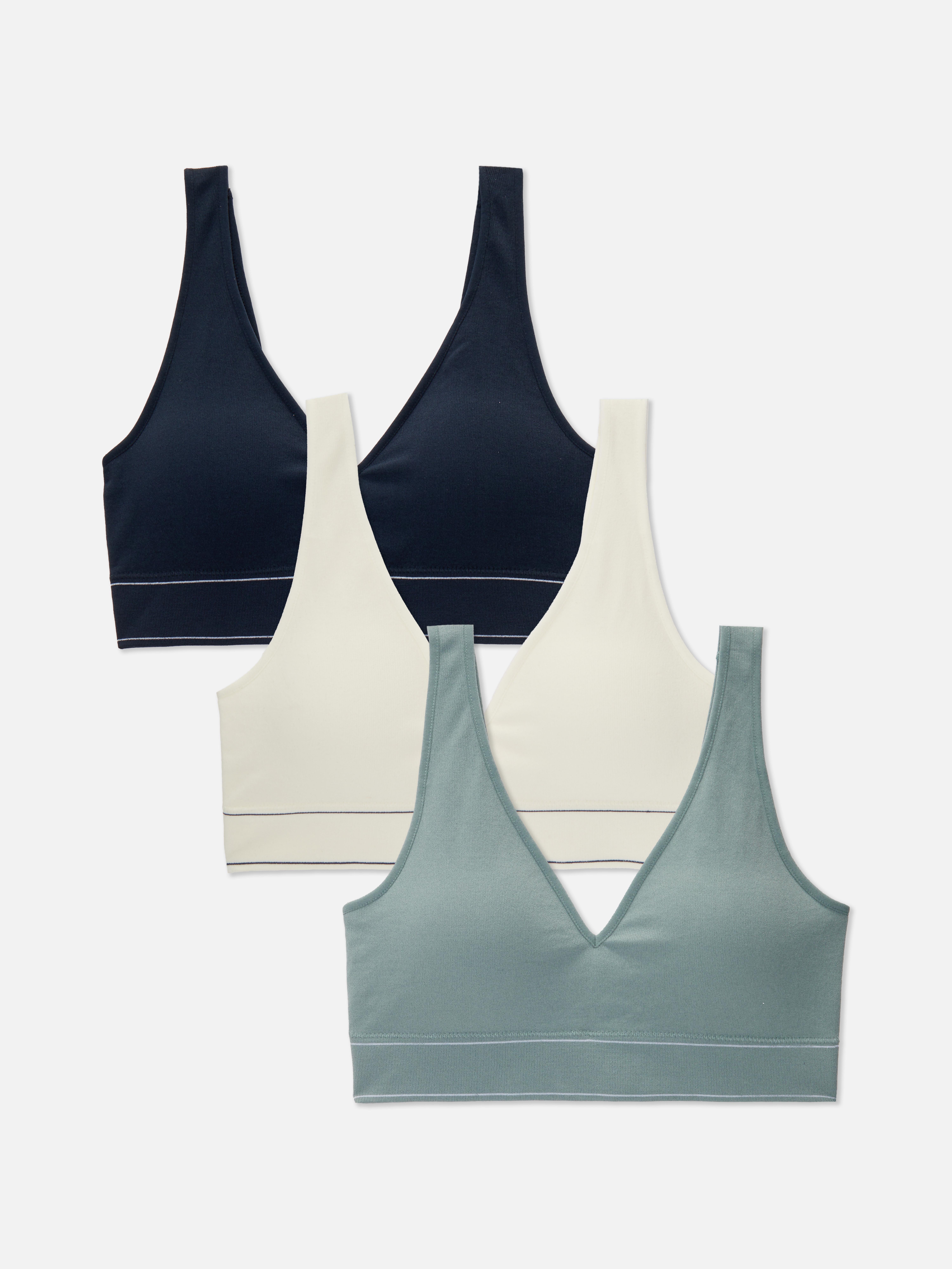 3pk V-Neck Wireless Bras