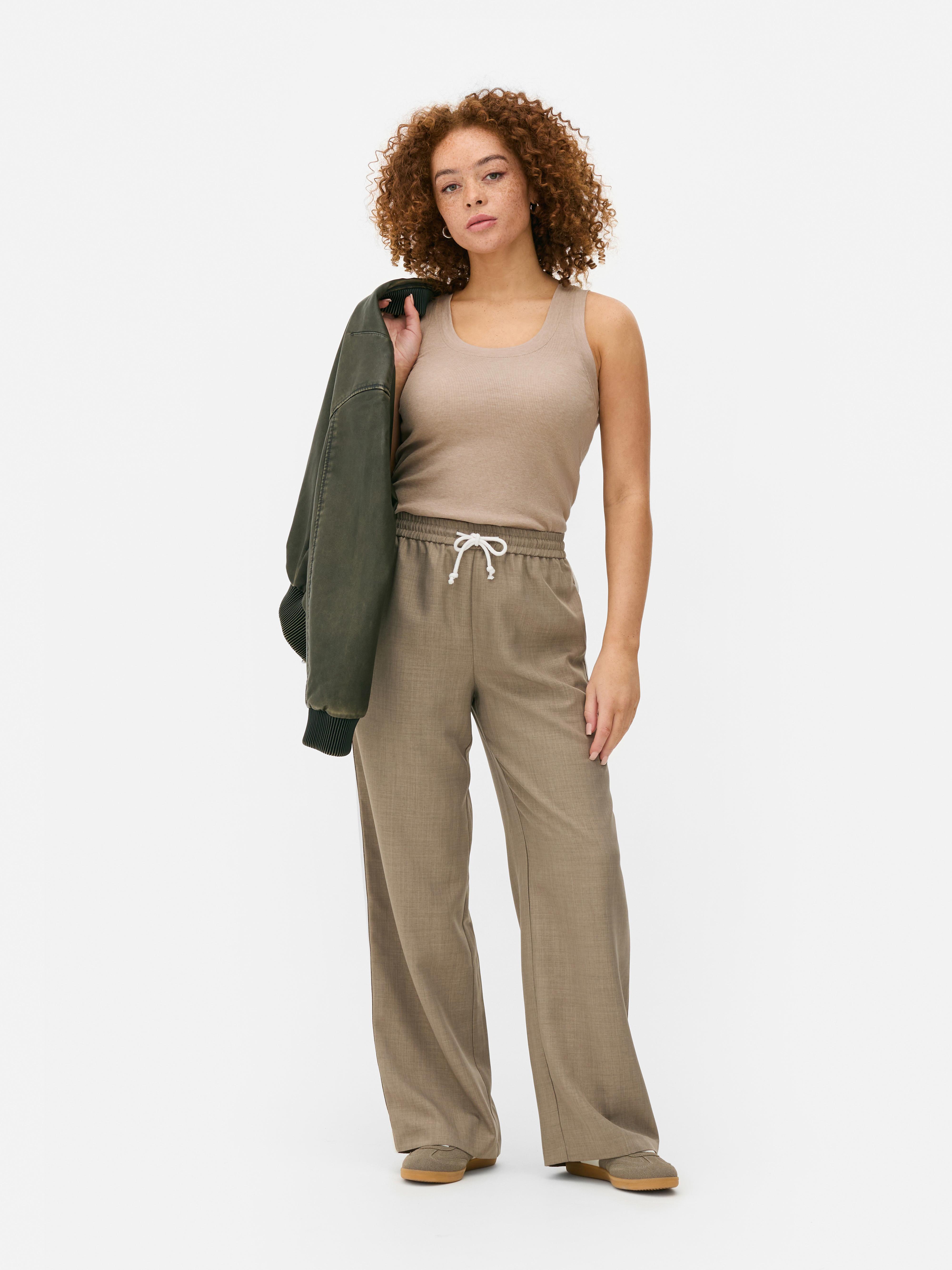 Ribbed Jersey Knit Tank Mocha