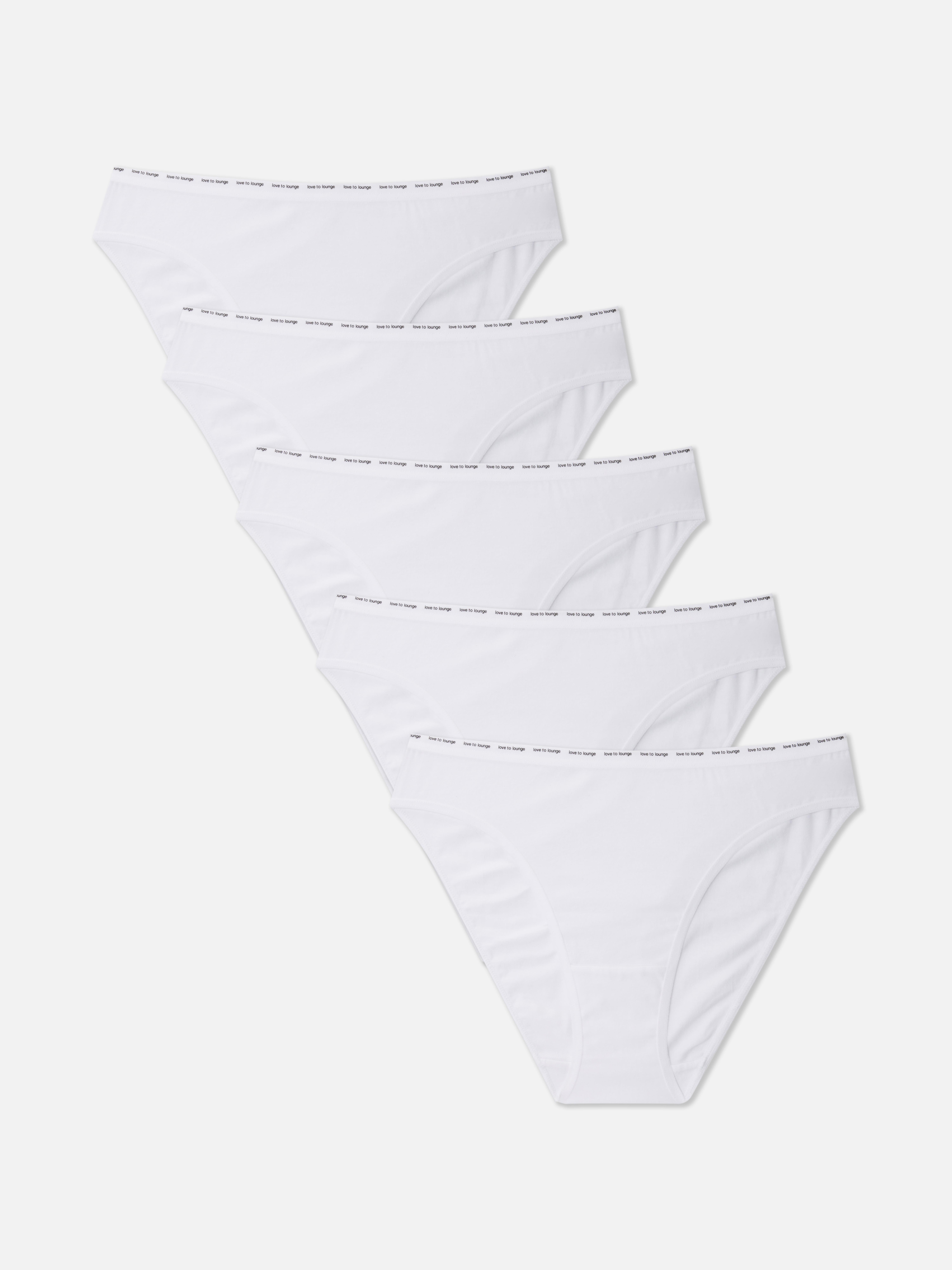 Lot de 5 mini culottes en coton lycra Love To Lounge